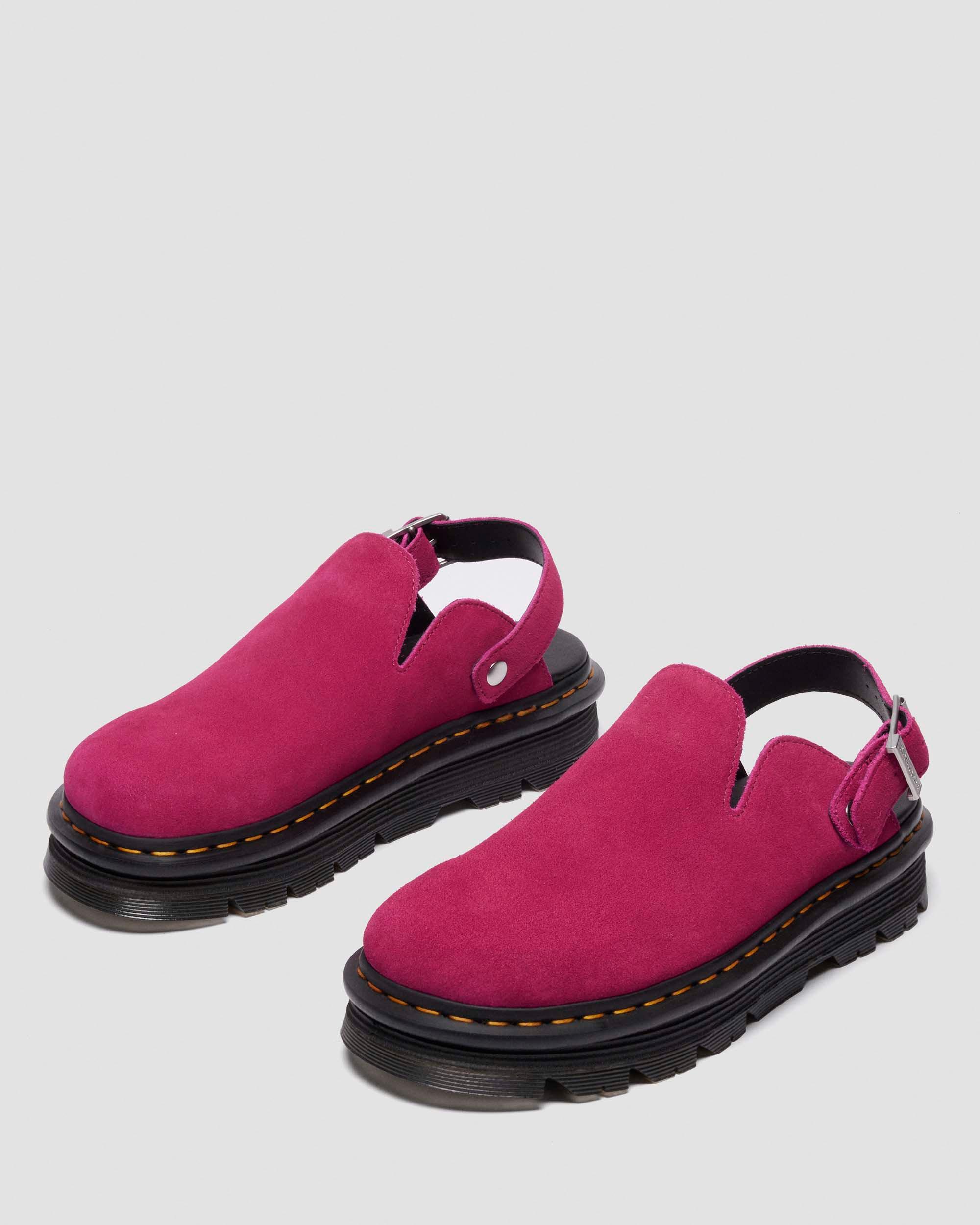 Zebzag Suede Casual Slingback Platform Mules in FUCHSIA PINK