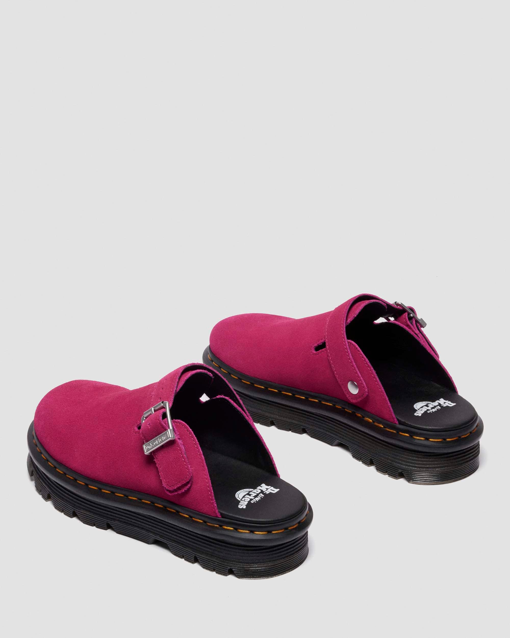 Zebzag Suede Casual Slingback Platform Mules in FUCHSIA PINK