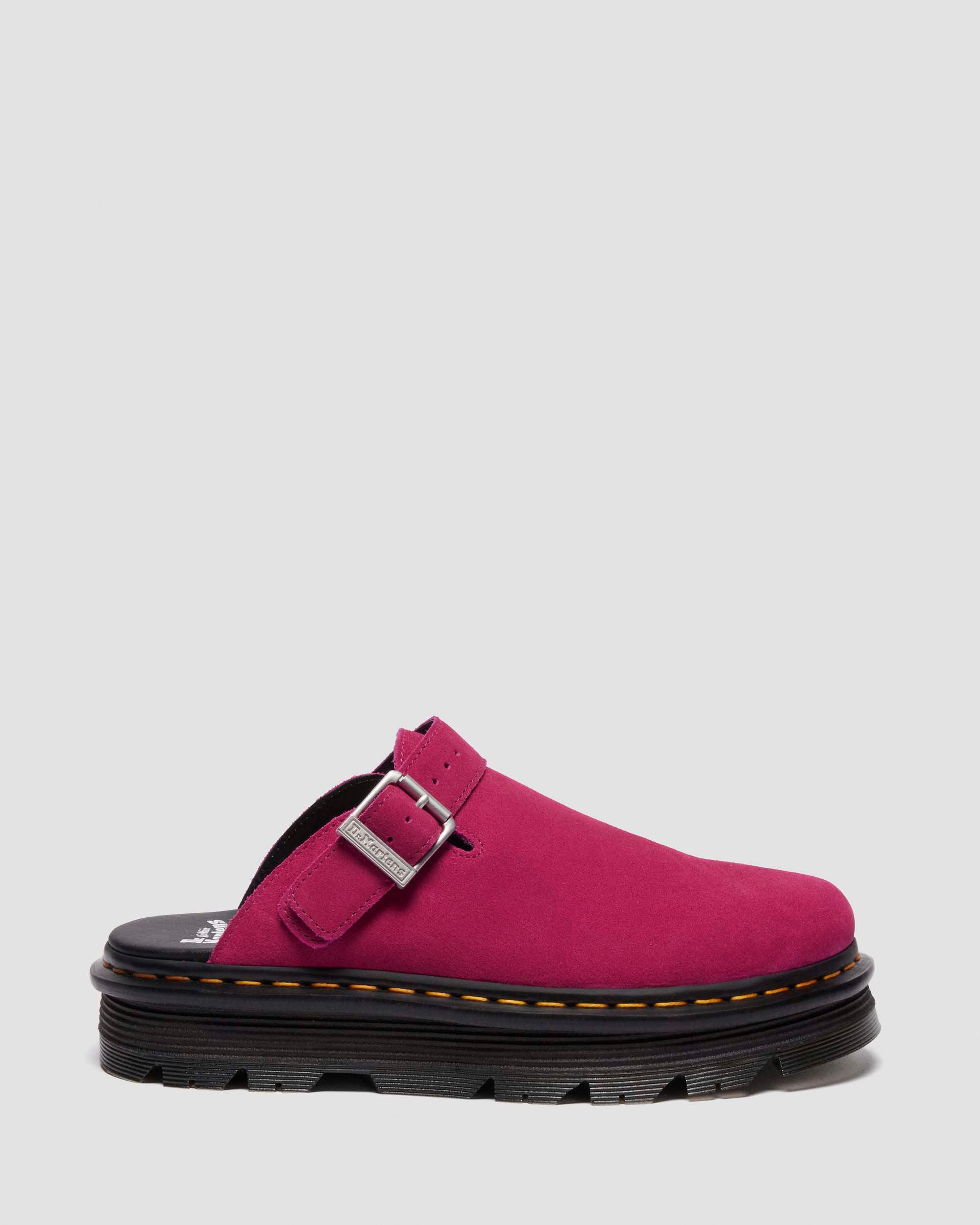 Zebzag Suede Casual Slingback Platform Mules in FUCHSIA PINK