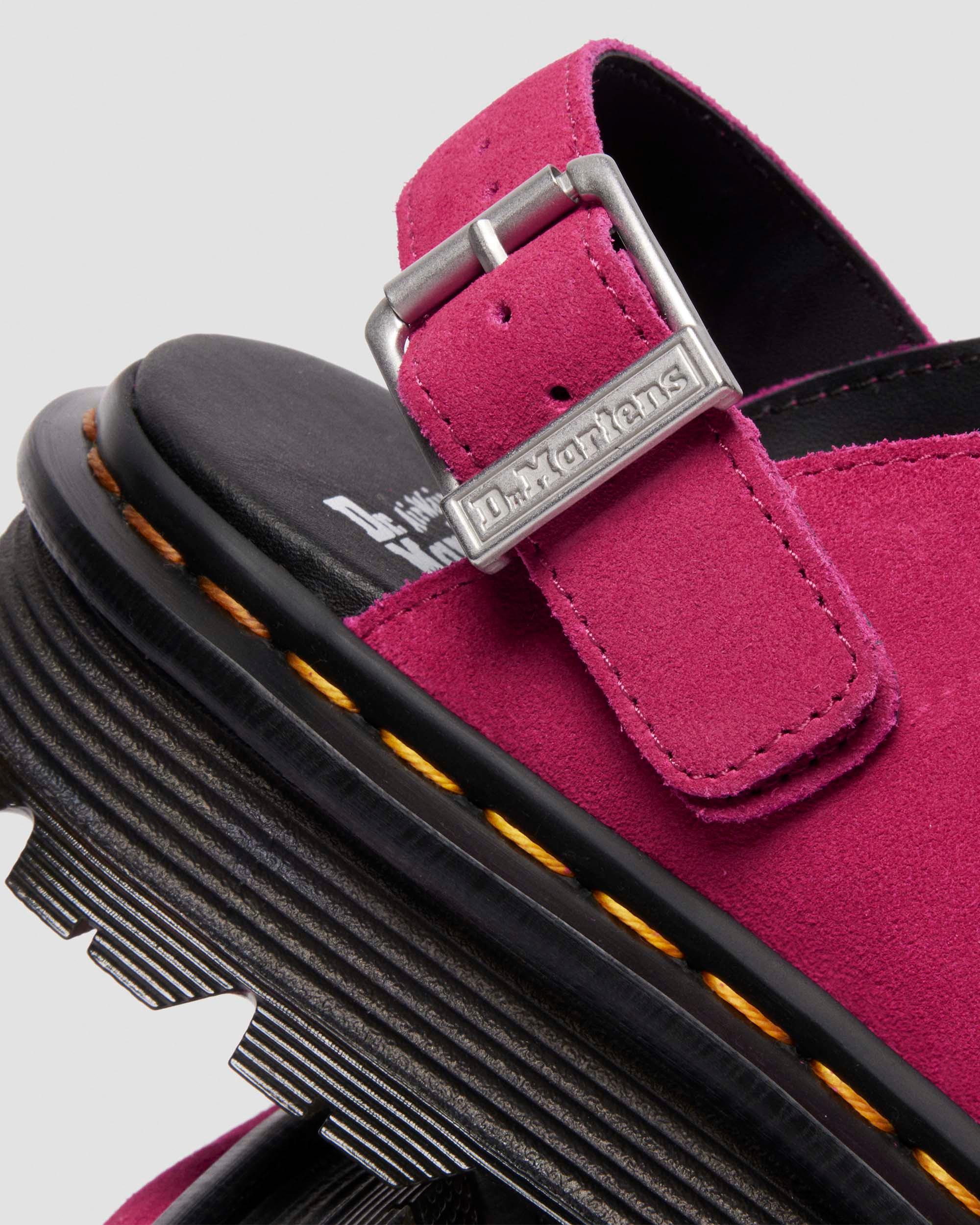 Zebzag Suede Casual Slingback Platform Mules in FUCHSIA PINK