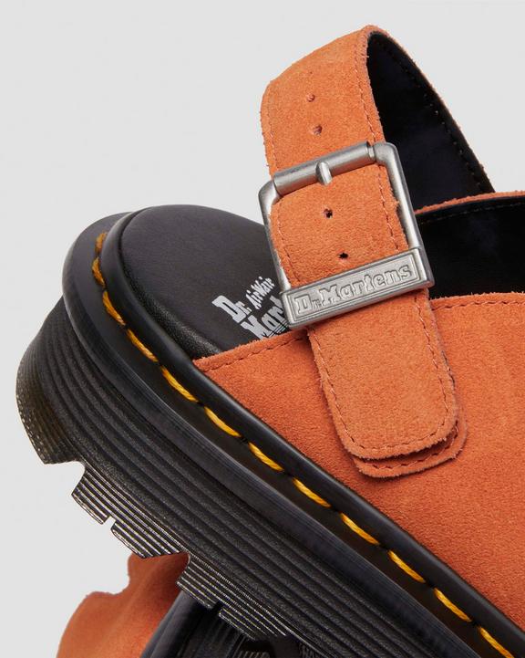 Zebzag Suede Casual Slingback Platform Mules in Orange | Dr Zebzag Suede Casual Slingback Platform Mules in Orange | Dr