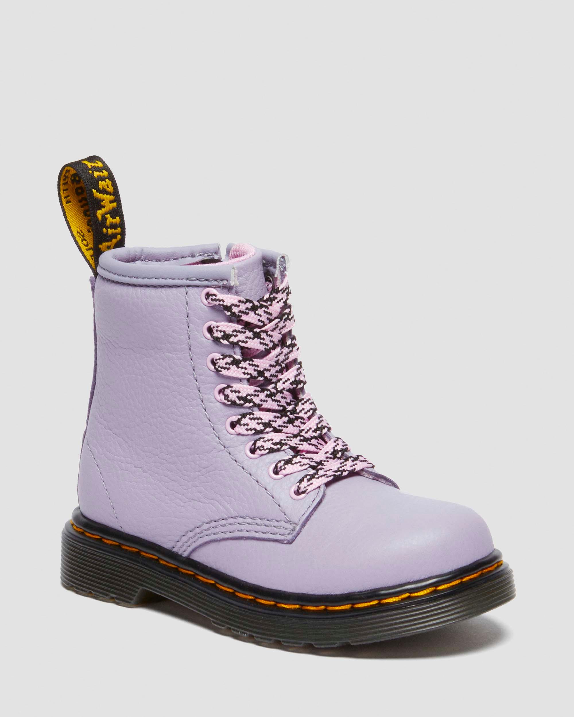 Toddler 1460 Virginia Leather Lace Up Boots in Lavender Dr. Martens