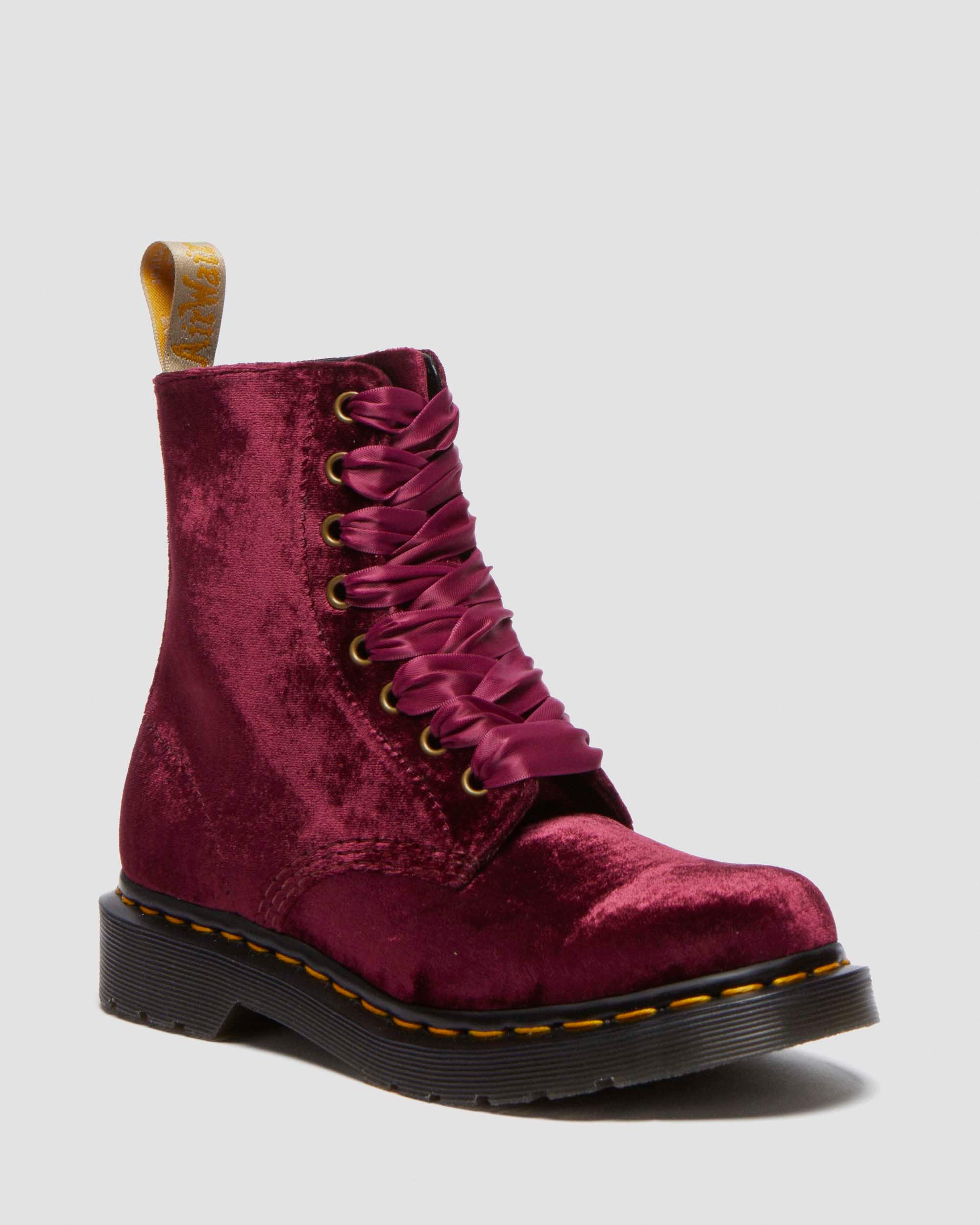 Women s Dr Martens 1460 Pascal Vegan Velvet Boots 6 Cherry