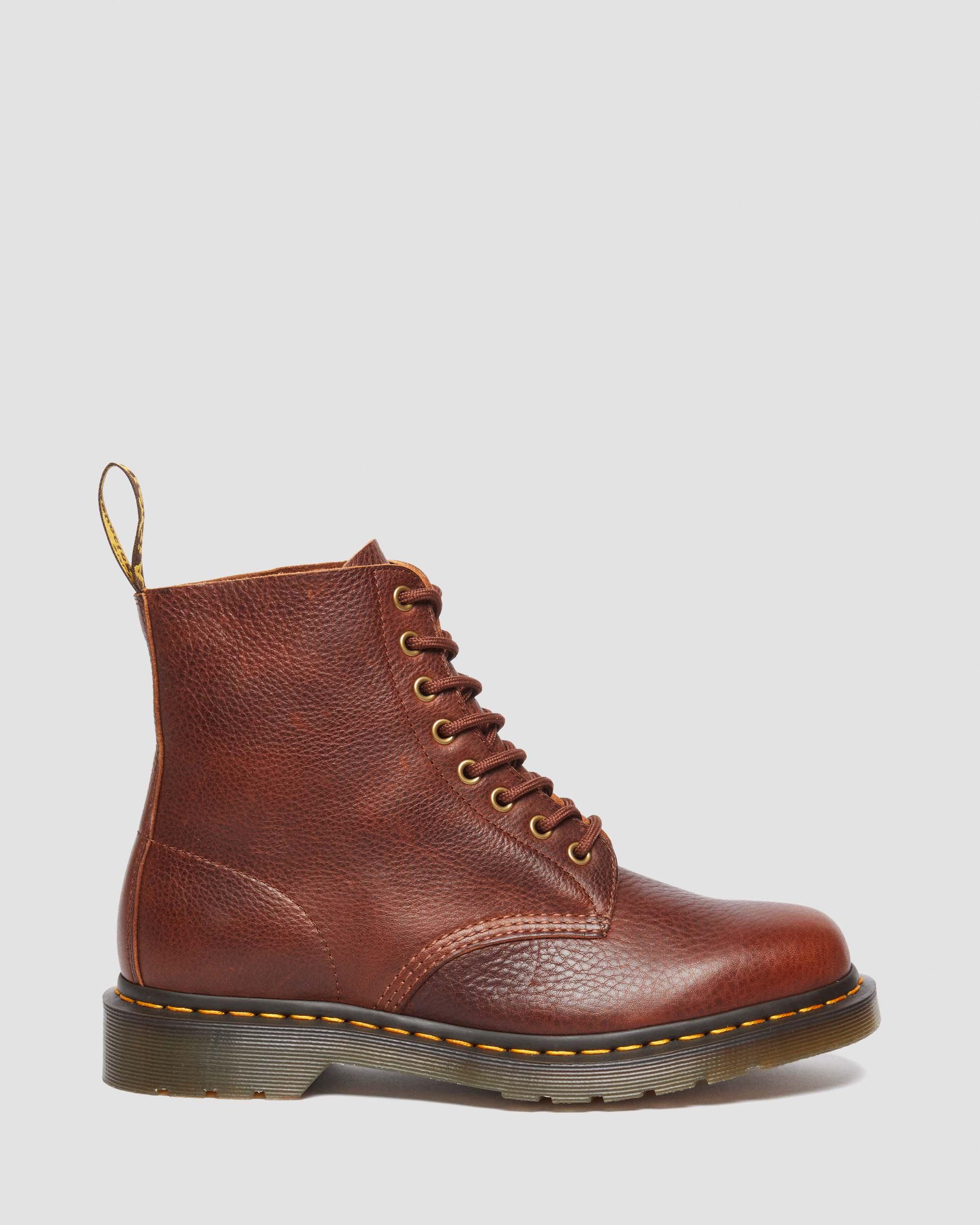 BOTAS 1460 PASCAL FLAME DE PIEL ARCADIA RUB OFF en Negro, Rojo & Amarillo | Dr. Martens