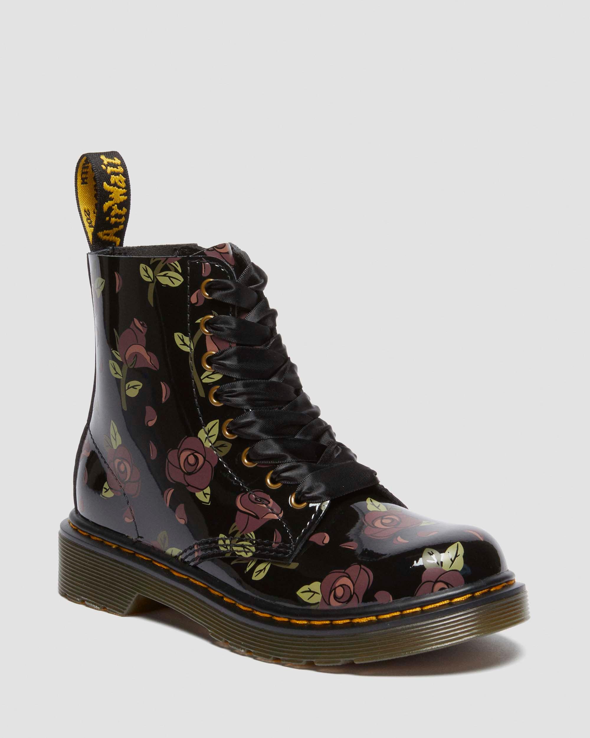 Vegan Molly Rainbow Platform Boots in Grey Dr. Martens