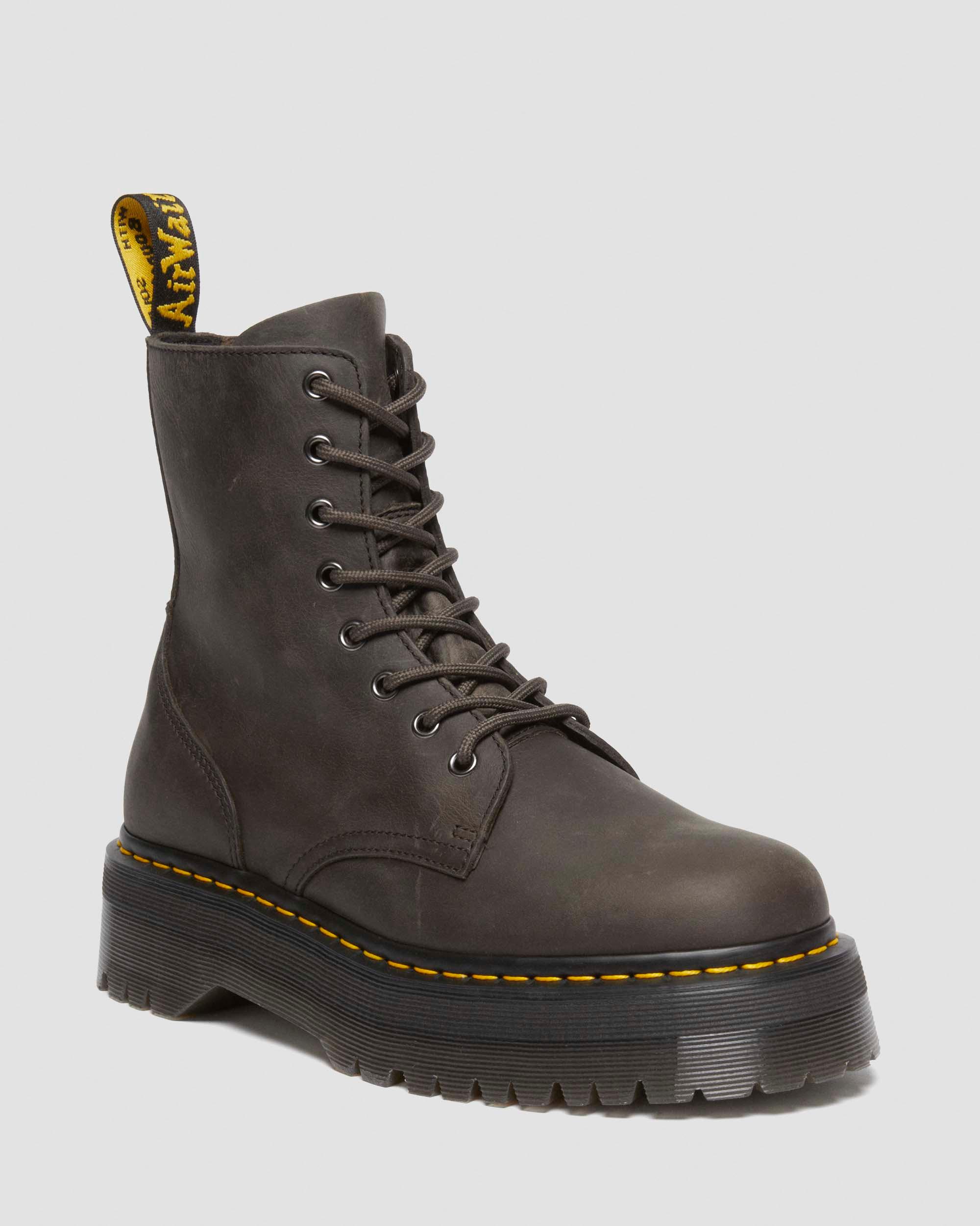 Jadon Boot Waxy Leather Platforms in CHARCOAL GREY | Dr. Martens™