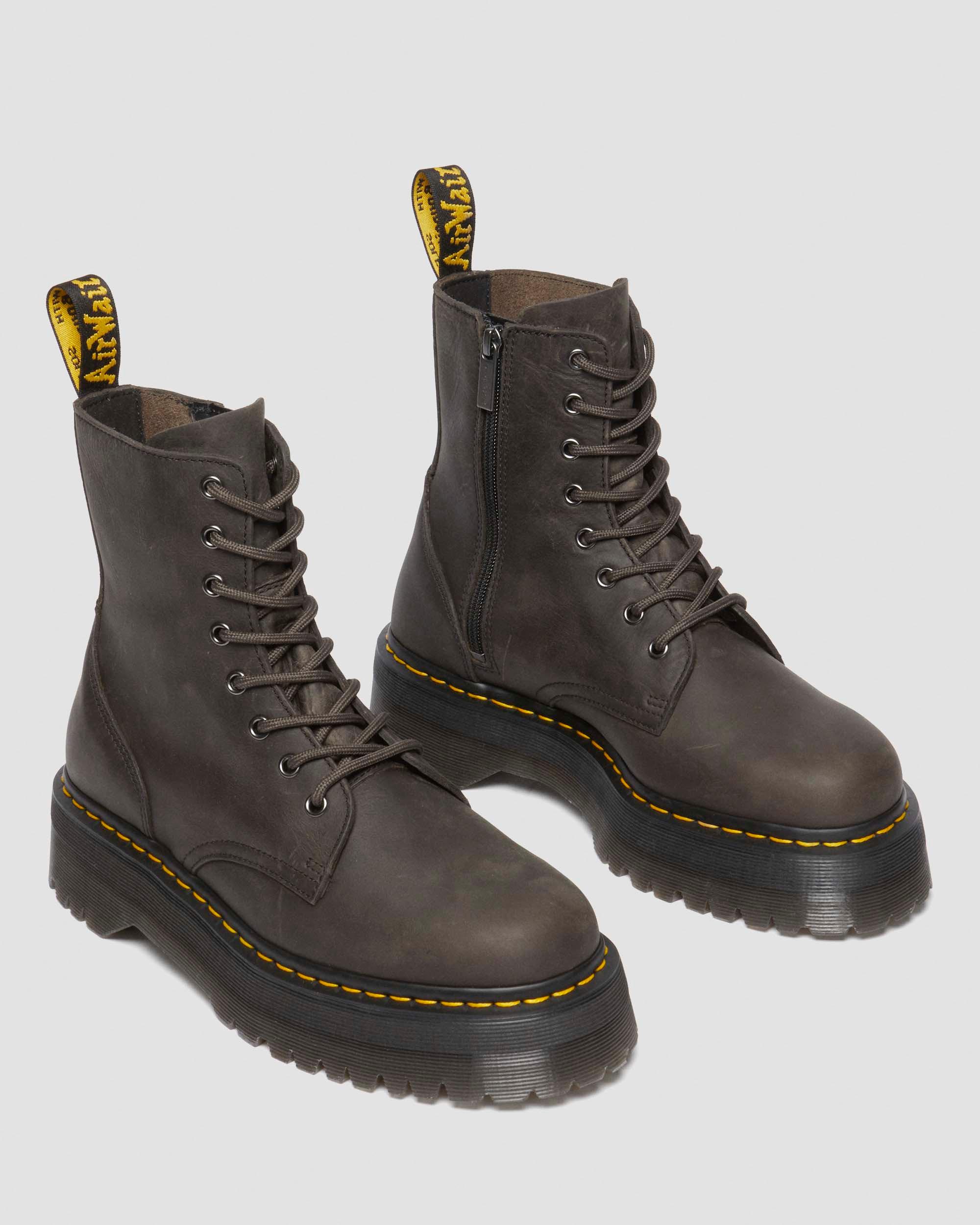 Jadon Boot Waxy Leather Platforms in CHARCOAL GREY | Dr. Martens™