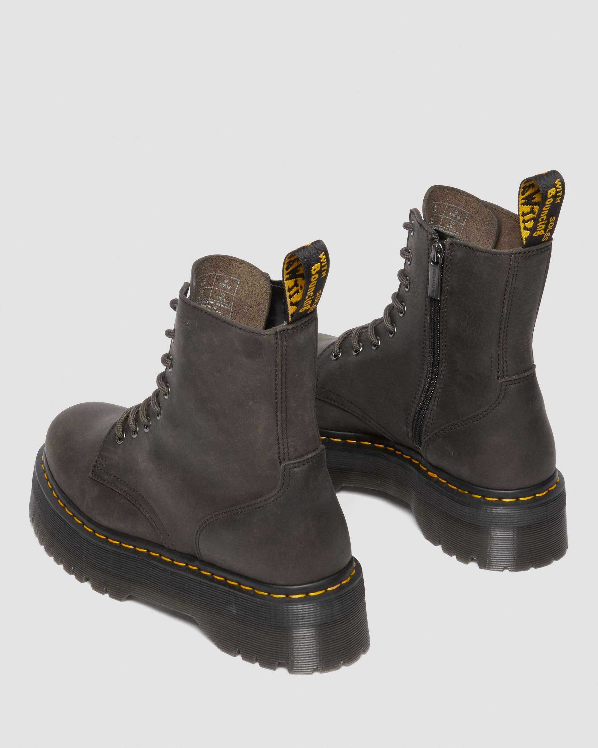 Jadon Boot Waxy Leather Platforms in CHARCOAL GREY | Dr. Martens™