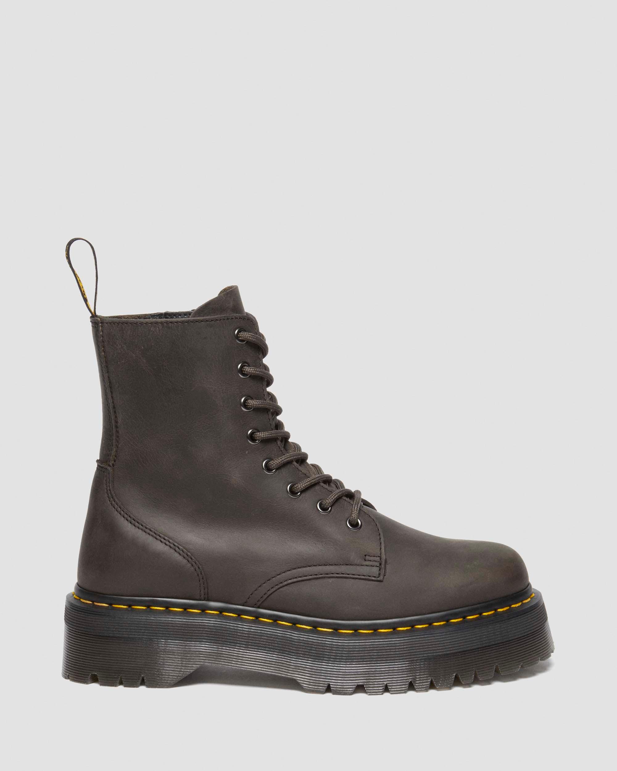 Jadon Boot Waxy Leather Platforms in CHARCOAL GREY | Dr. Martens™