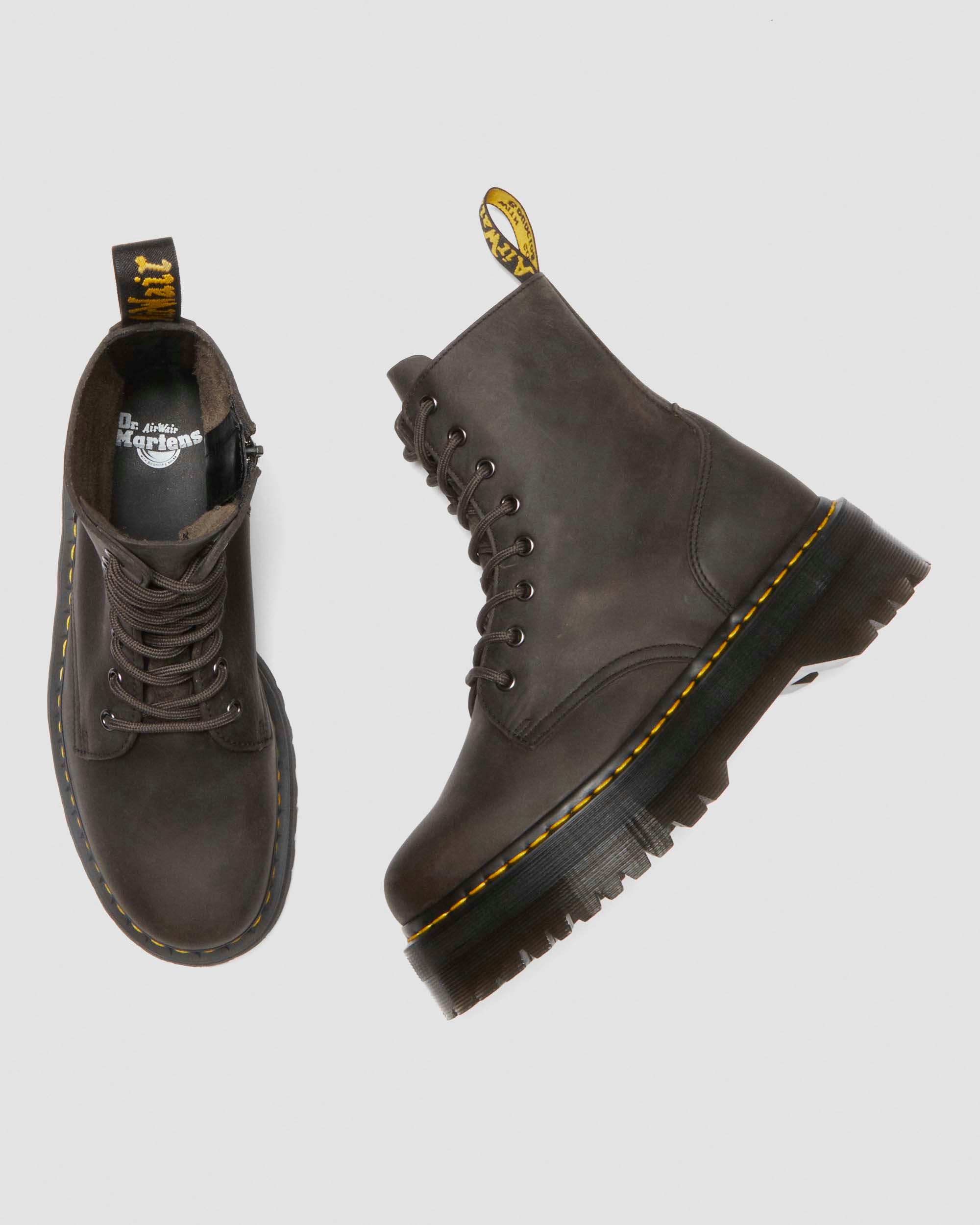 Jadon Boot Waxy Leather Platforms in CHARCOAL GREY | Dr. Martens™