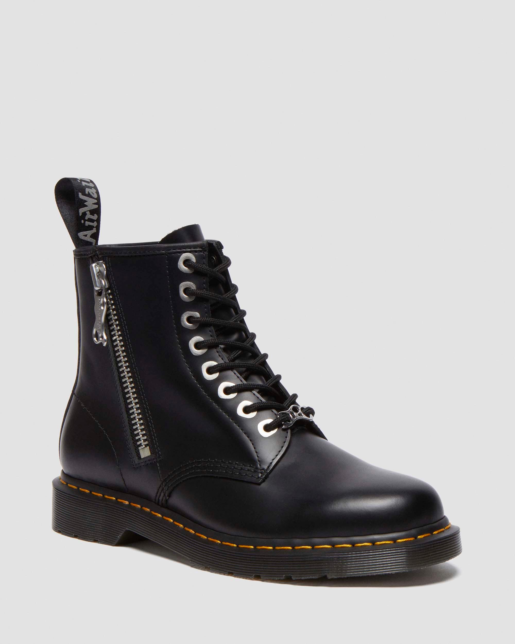 2976 Women s Double Zip Leather Chelsea Boots in Black Dr. Martens