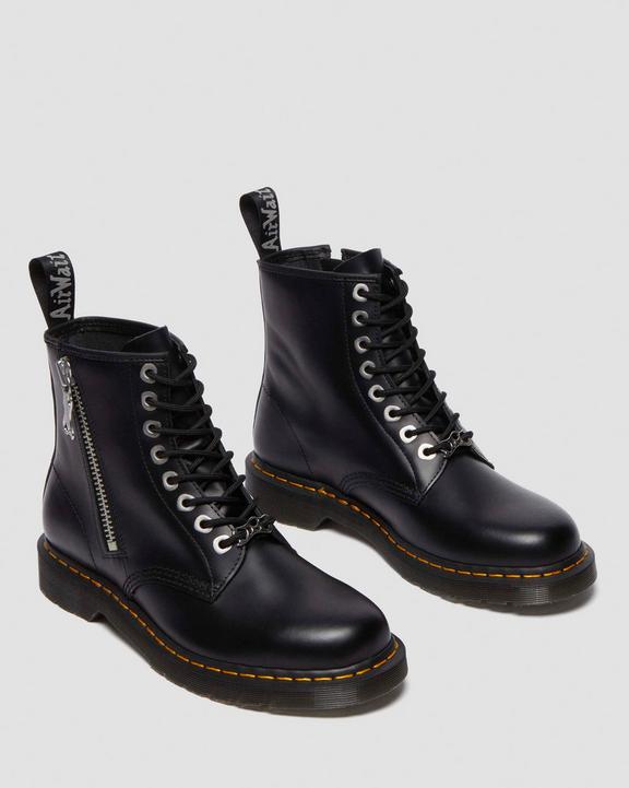 1460 Zip Smooth Leather Lace Up Boots in Black | Dr. Martens 1460 Zip Smooth Leather Lace Up Boots in Black | Dr. Martens