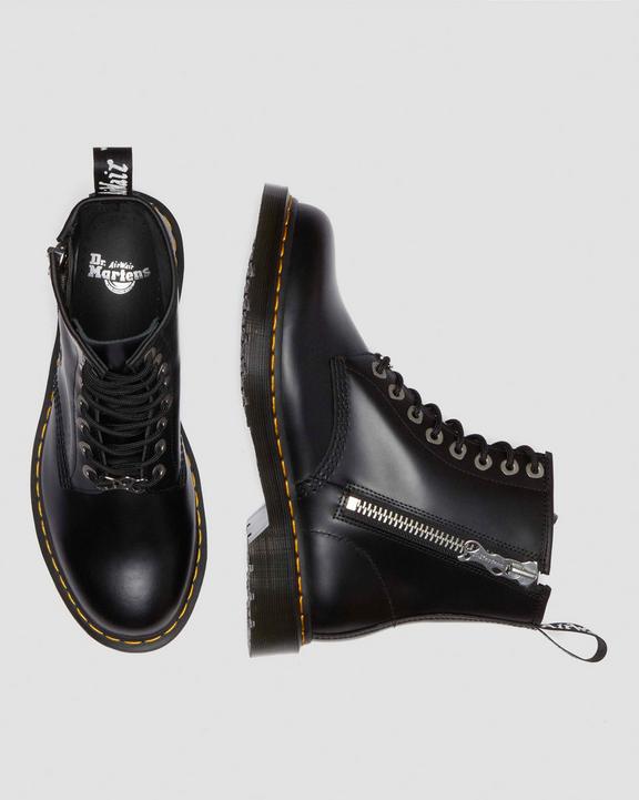 1460 Zip Smooth Leather Lace Up Boots in Black | Dr. Martens 1460 Zip Smooth Leather Lace Up Boots in Black | Dr. Martens