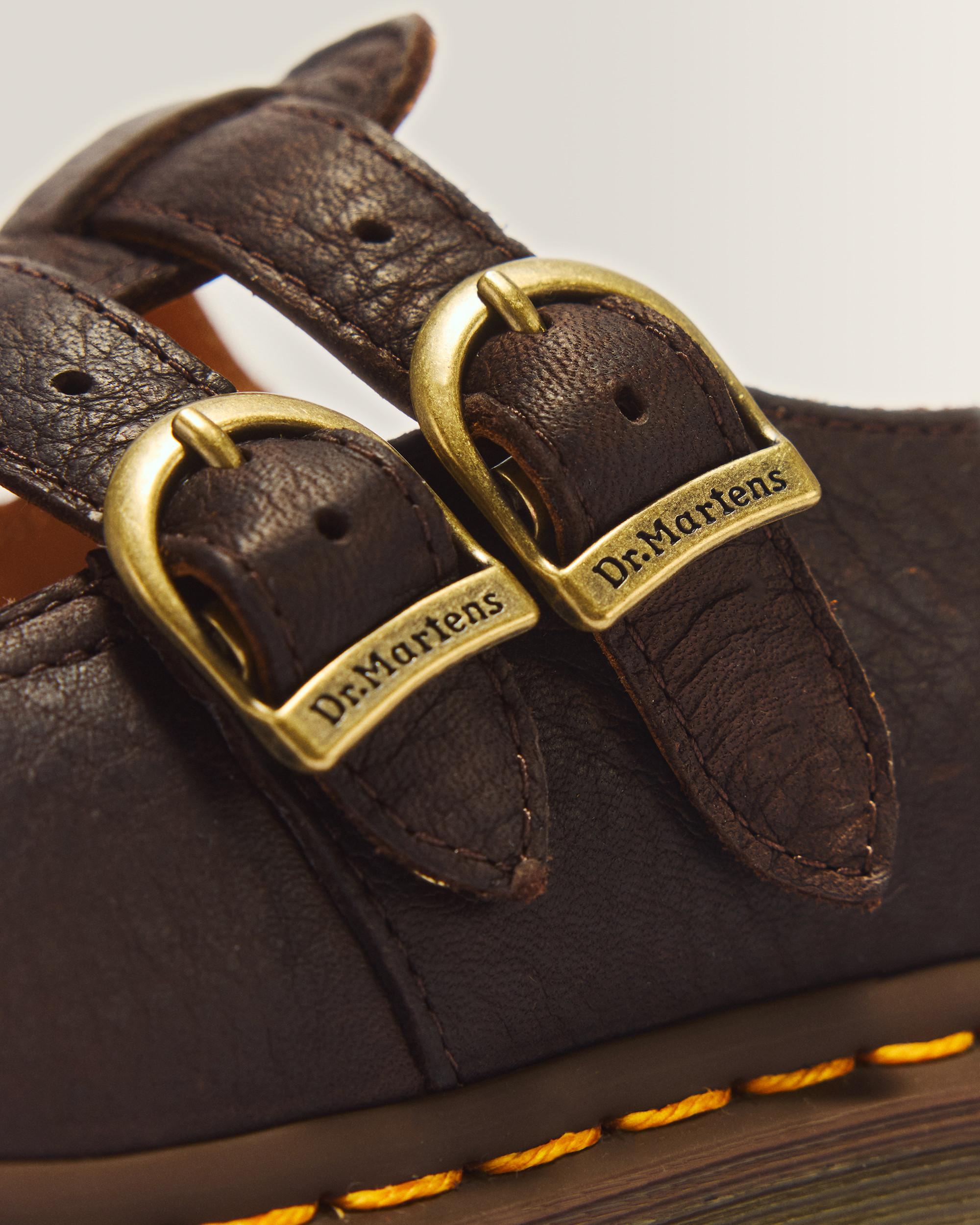 8065 Ambassador Leather Mary Jane Shoes in Dark Brown