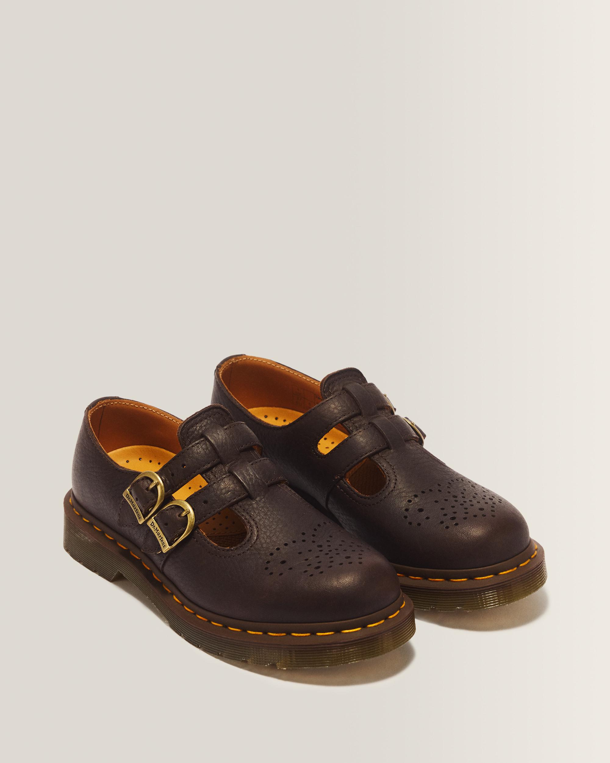 8065 Ambassador Leather Mary Jane Shoes in Dark Brown