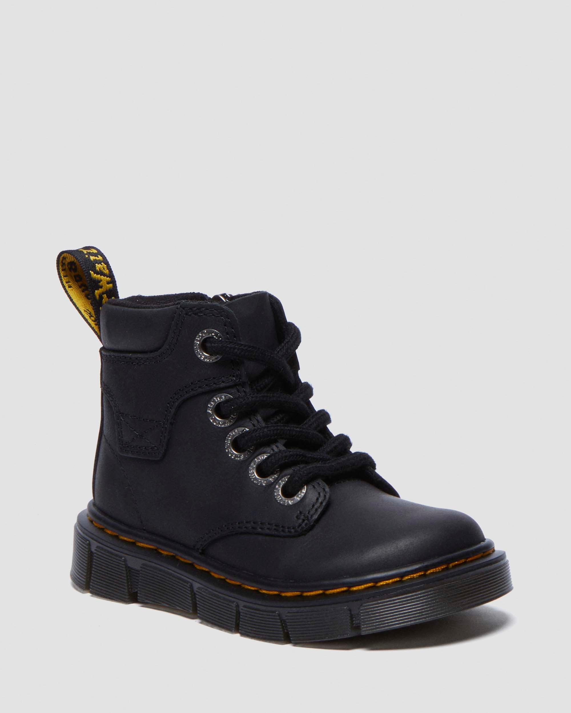 Junior 1460 Patent Leather Lace Up Boots in Black Dr. Martens