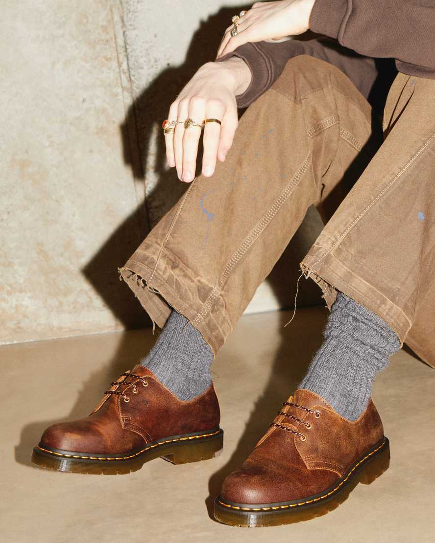 Dr. Martens' 1461 Slip Resistant Parker Life Shield Oxford Shoes In Brown