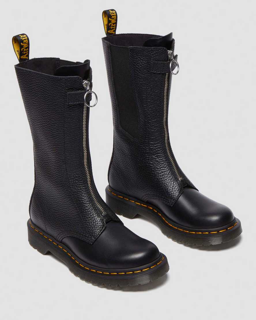 Shop Dr. Martens' Women's 1b99 Front Zip Leather Lace Up Boots In Black