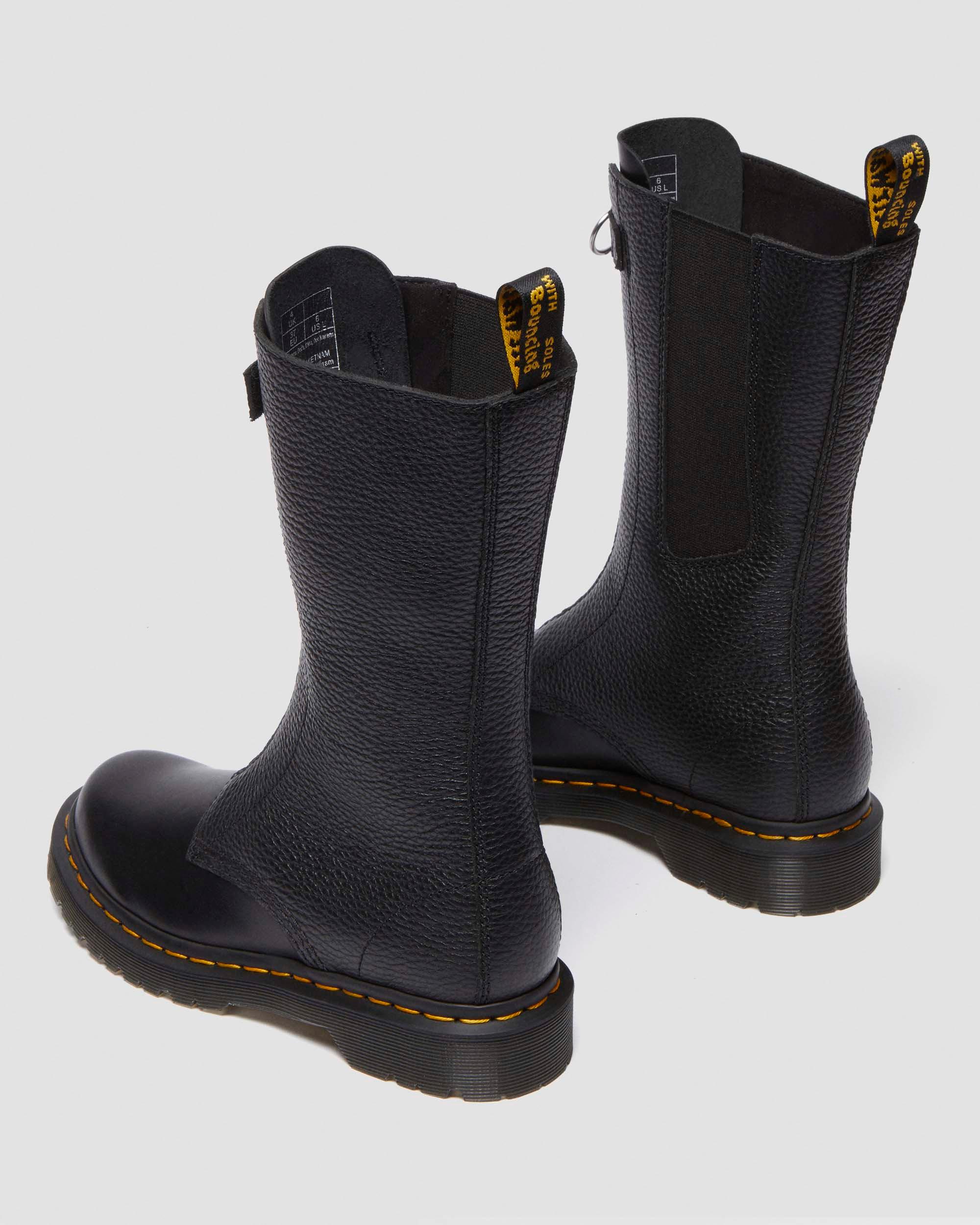 Women's 1B99 Front Zip Leather Lace Up Boots in BLACK | Dr. Martens™