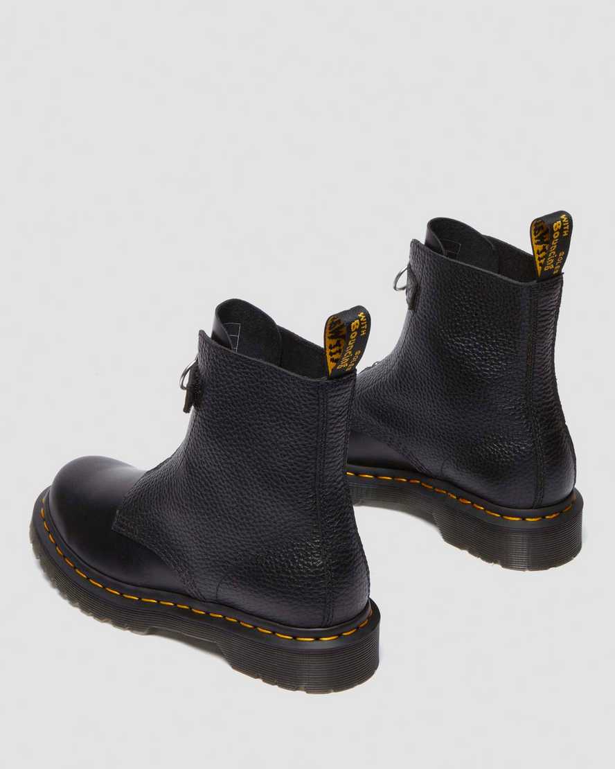 Dr. Martens' 1460 Front Zip Leather Lace Up Boots In Black