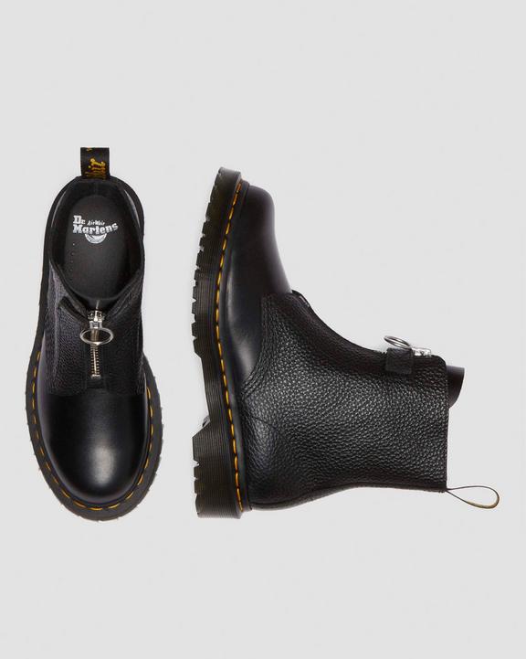 1460 Front Zip Leather Lace Up Boots in Black | Dr. Martens 1460 Front Zip Leather Lace Up Boots in Black | Dr. Martens