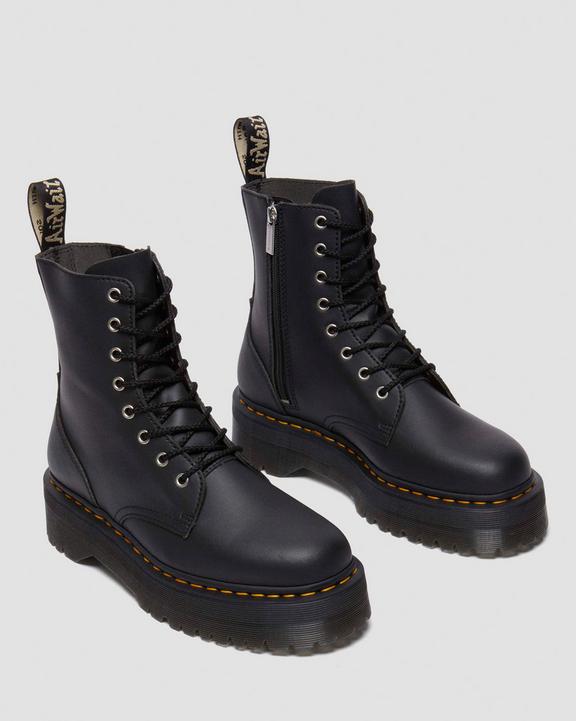 Jadon Boot Genix Nappa Reclaimed Leather Platforms in Black Jadon Boot Genix Nappa Reclaimed Leather Platforms in Black