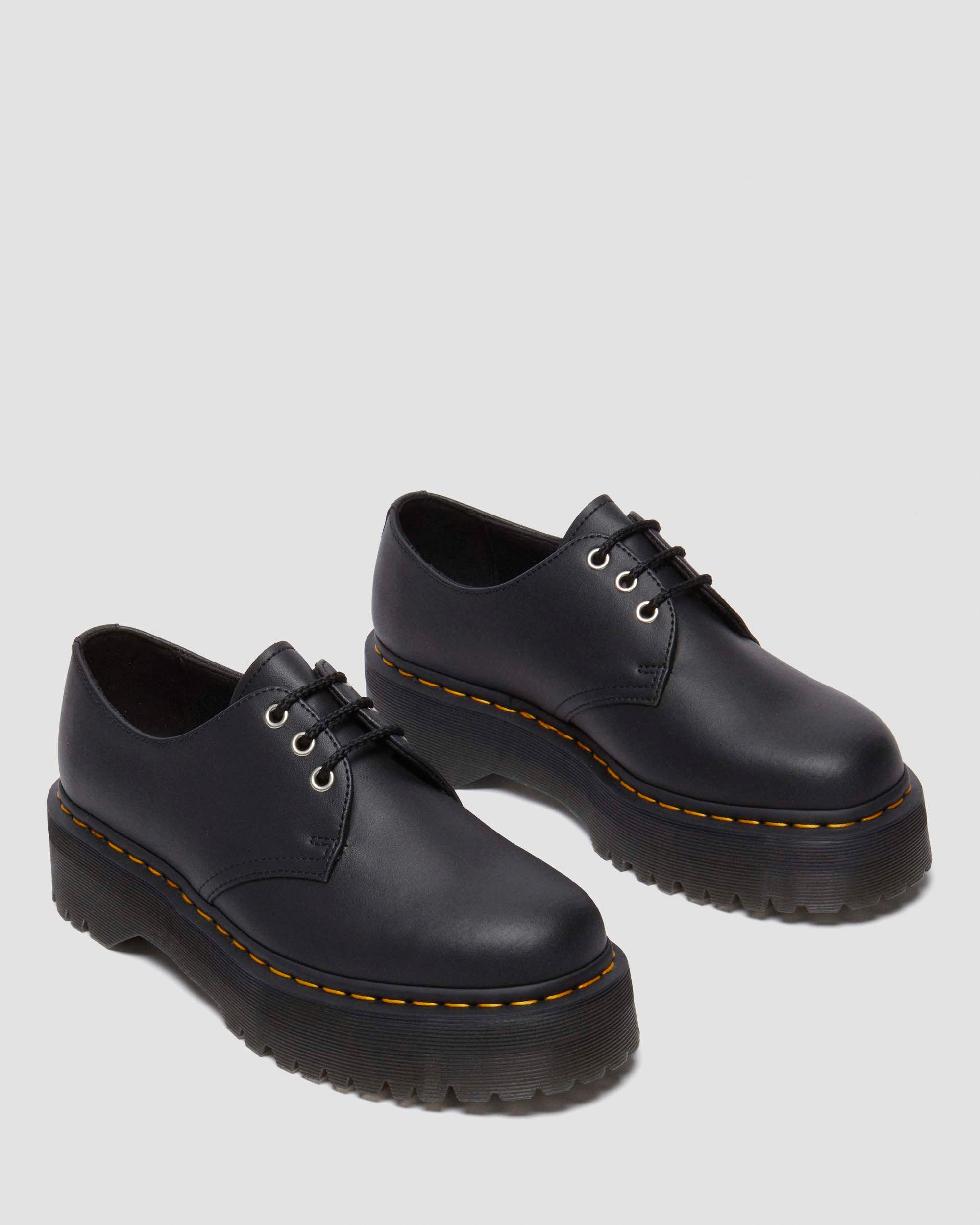 1461 Platform Genix Nappa Reclaimed Leather Oxford Shoes in Black