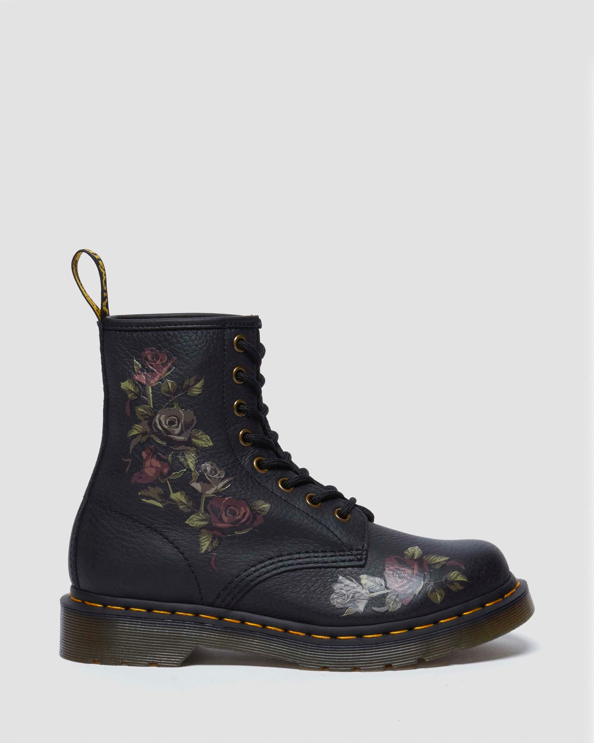 Rose embroidered doc martens online