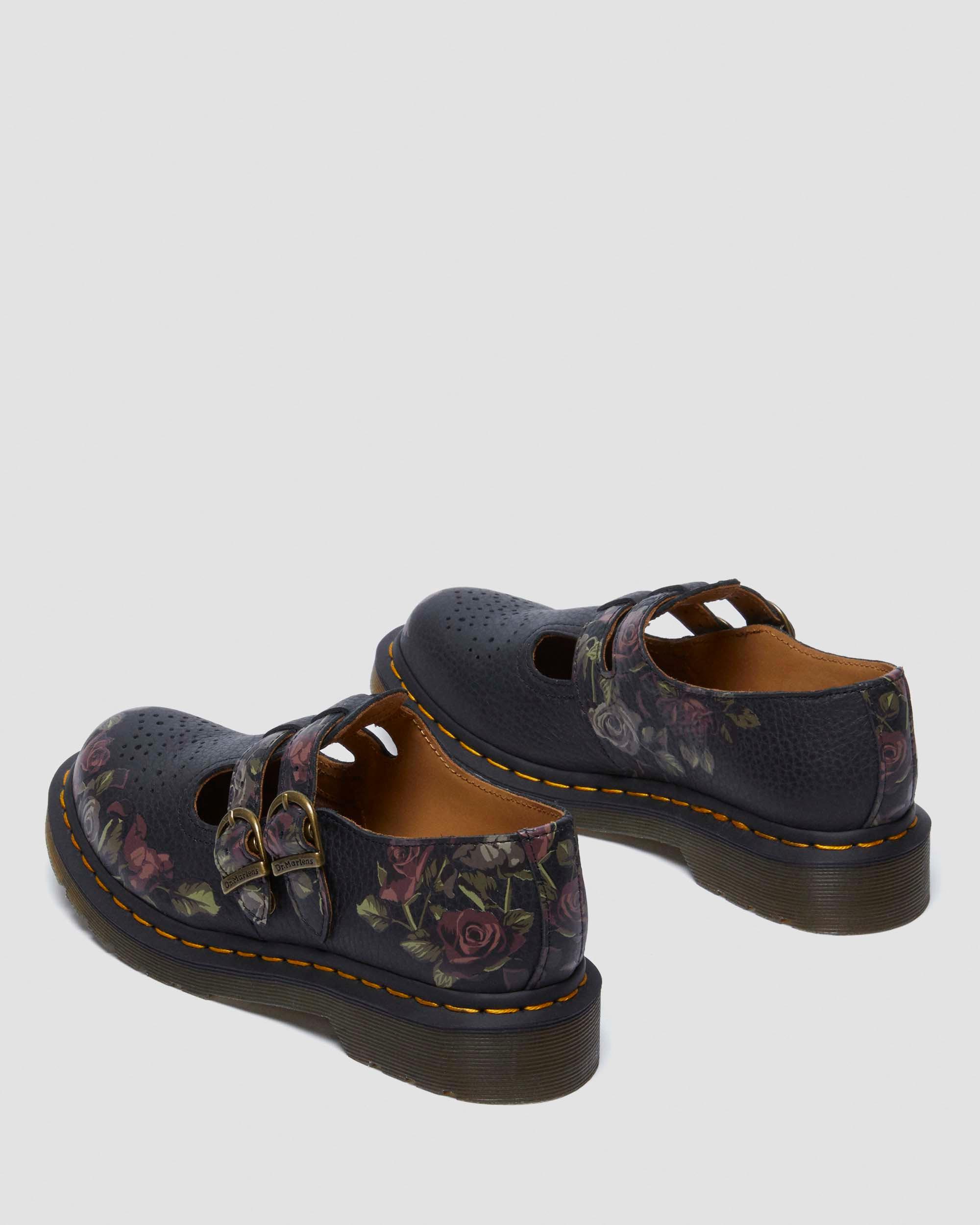マーティ　ロマヌキアン 8065 Decayed Roses Nappa Mary Jane Shoes in Black | Dr. Martens