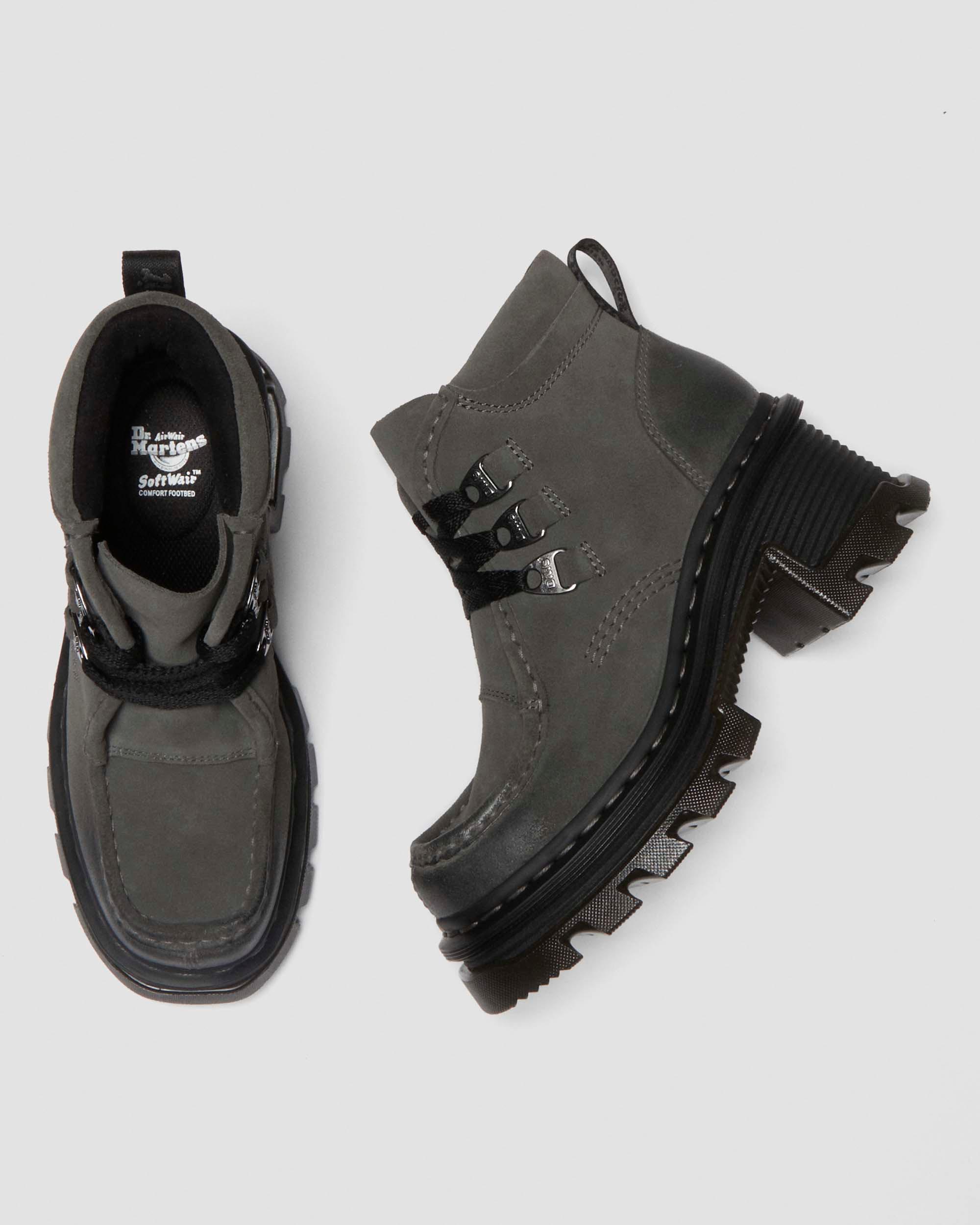 Corran 3-Eye Suede Heeled Boots | Dr. Martens ReWair