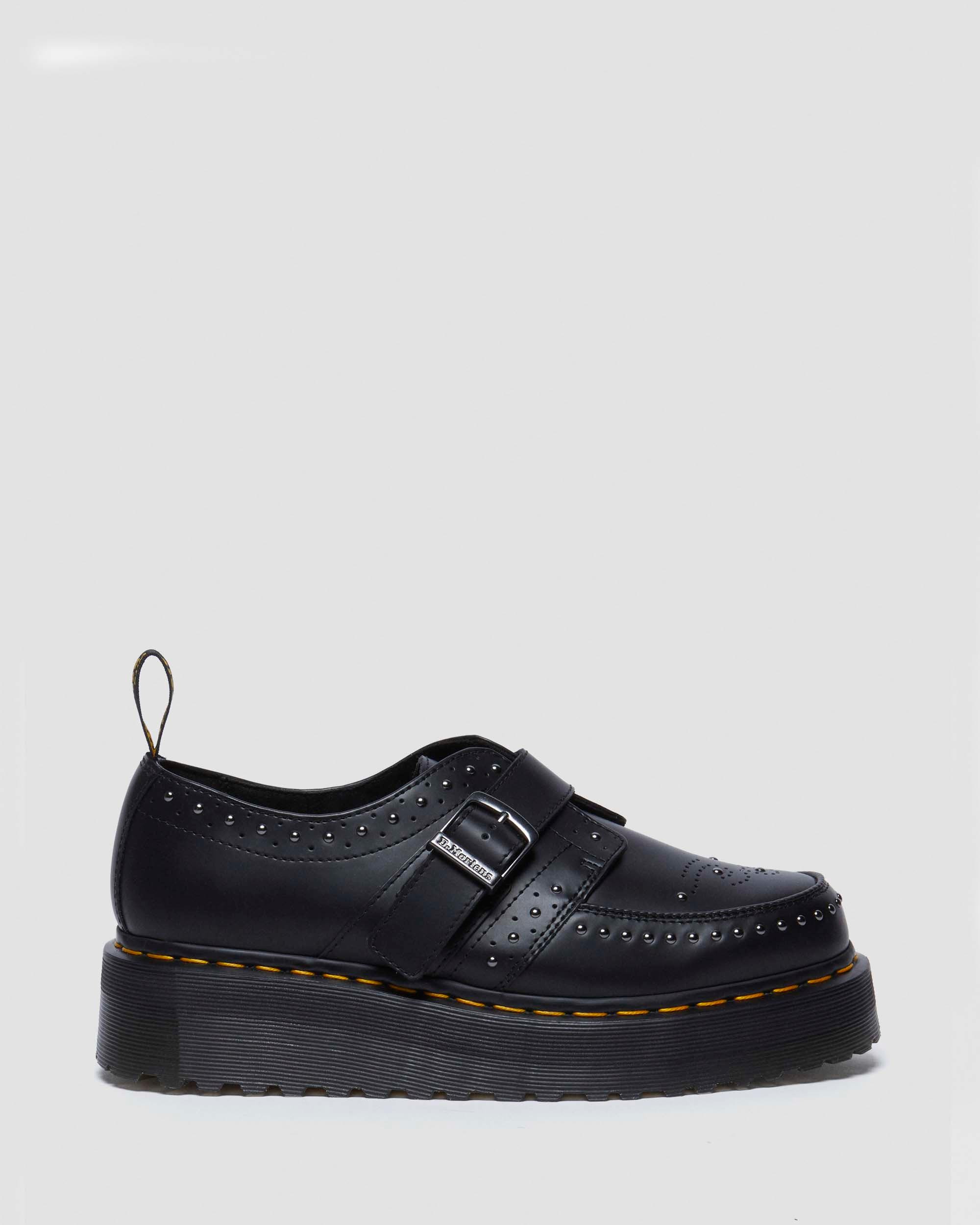 Ramsey Monk Strap Leather Platform Creepers in Black Dr. Martens