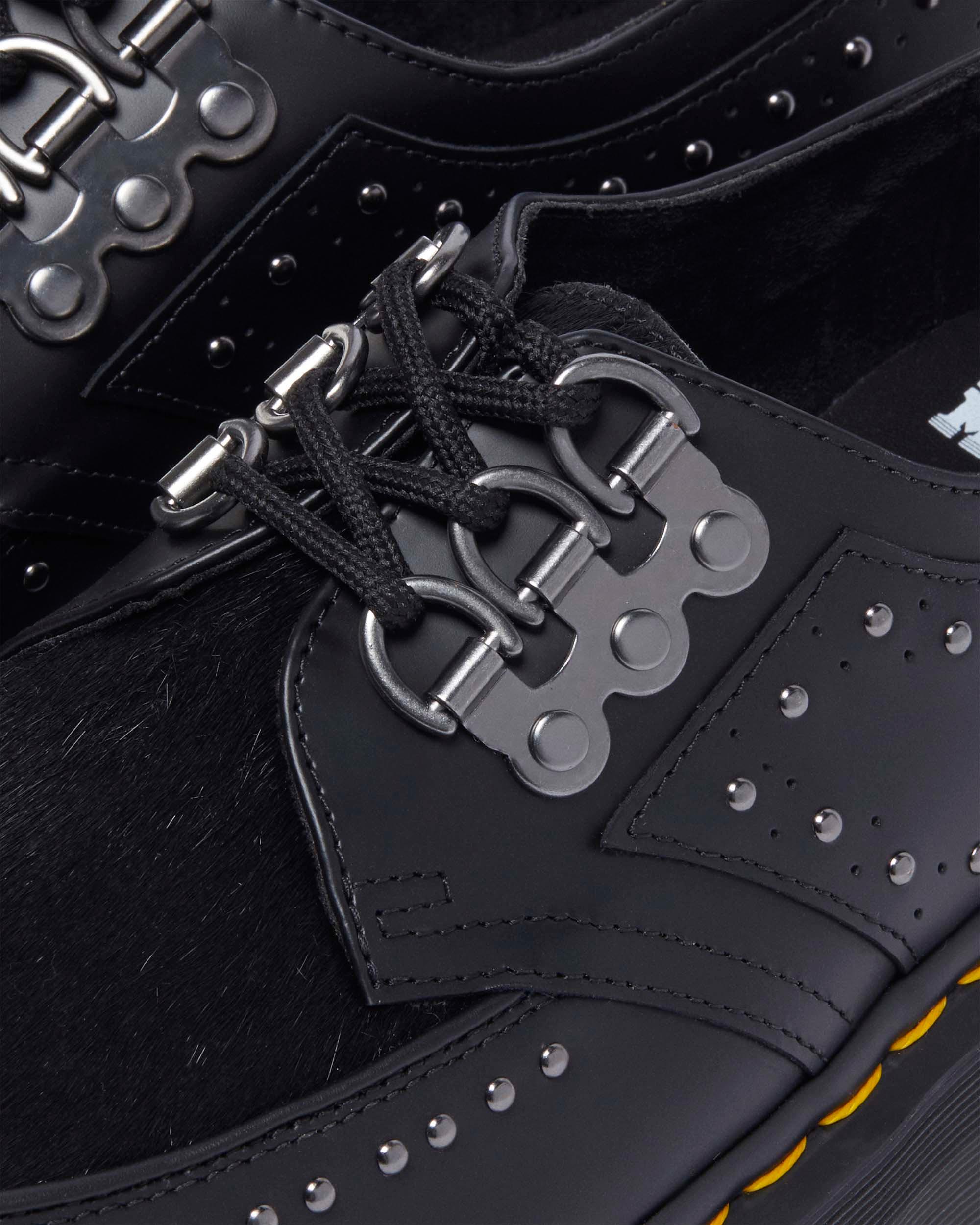 Ramsey 3-eye Leather Platform Creepers in Black | Dr. Martens