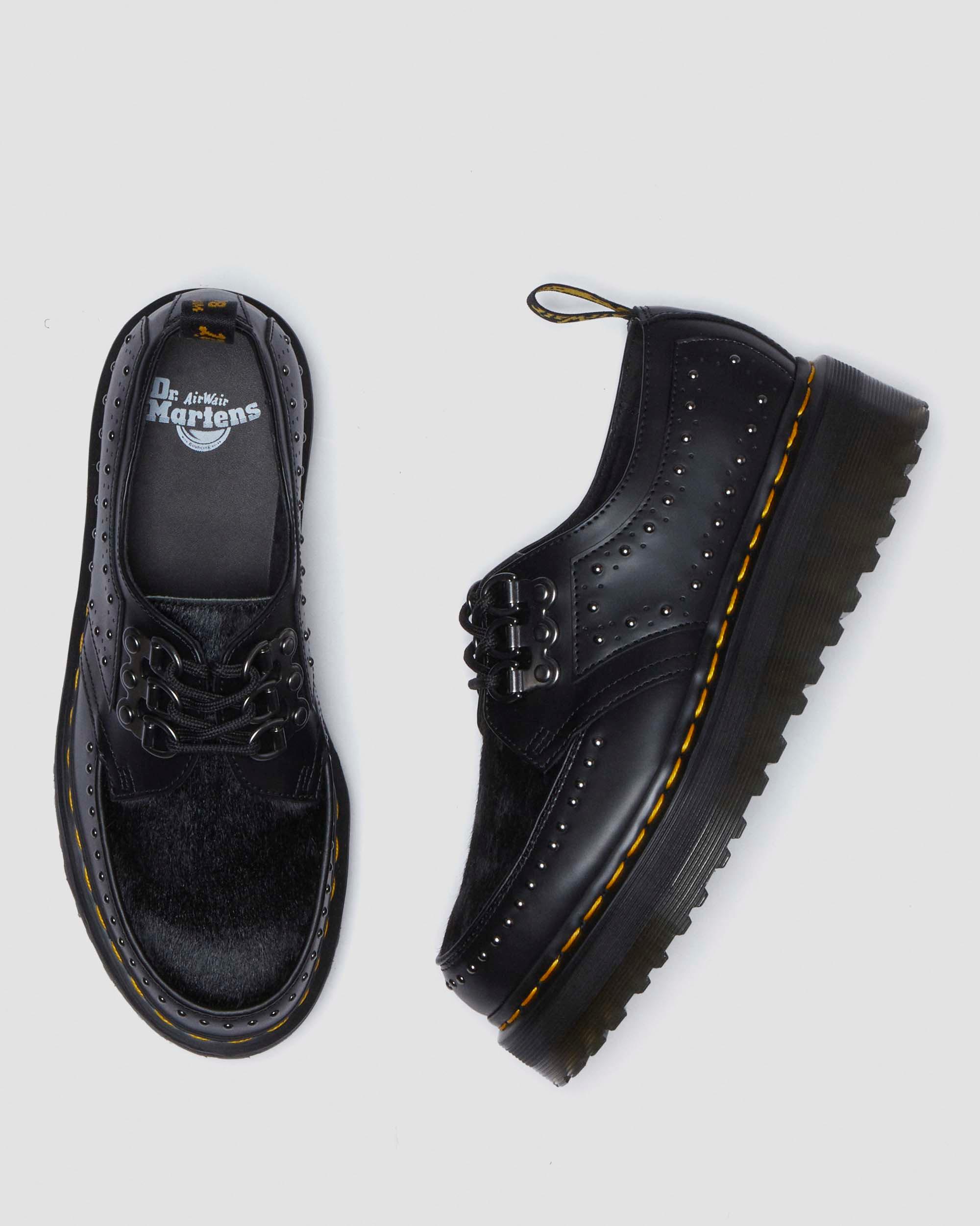 Ramsey 3-eye Leather Platform Creepers in Black | Dr. Martens