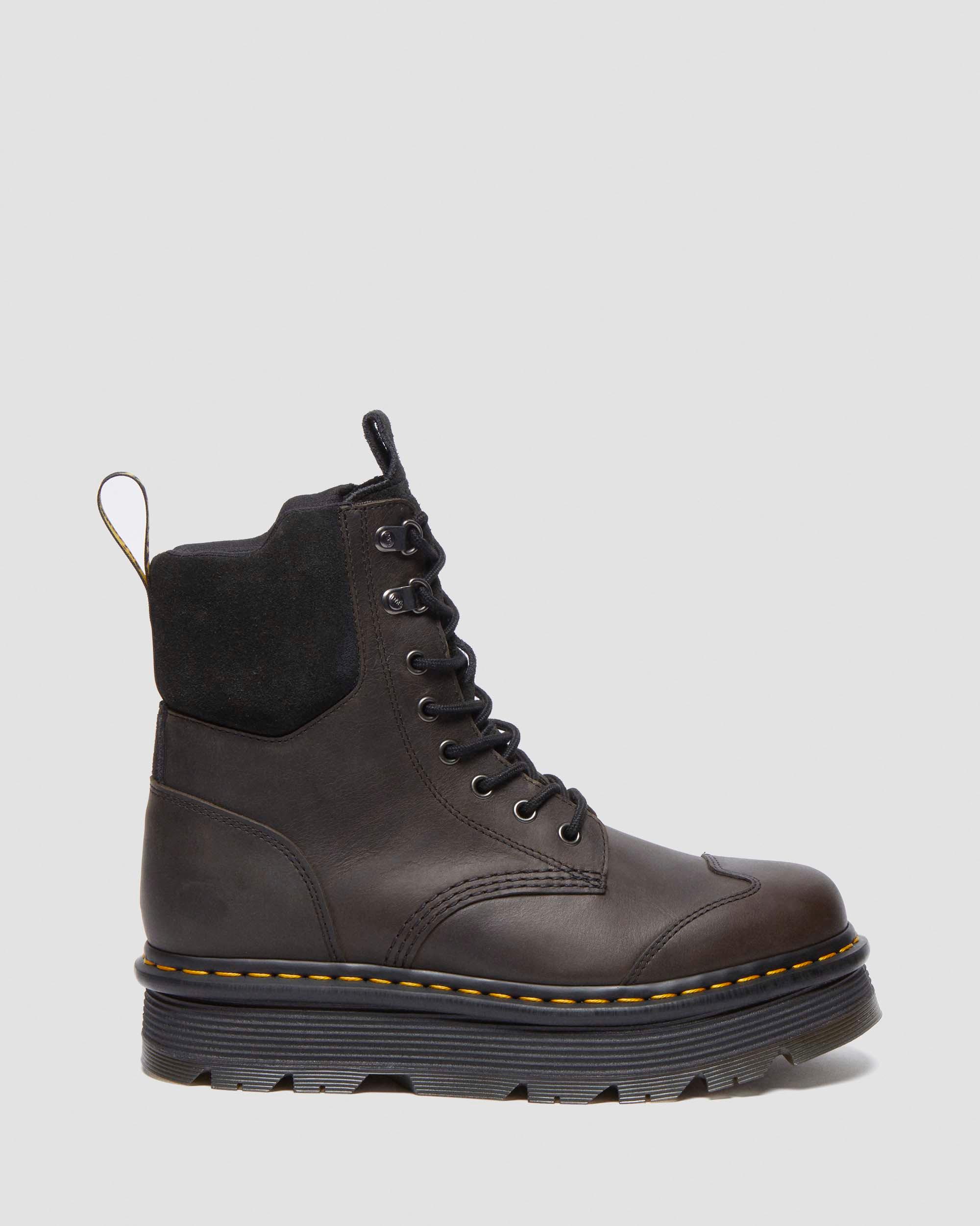 Shop Dr. Martens' Zebzag Wildleder & Leder Casual Schnürstiefel In Black