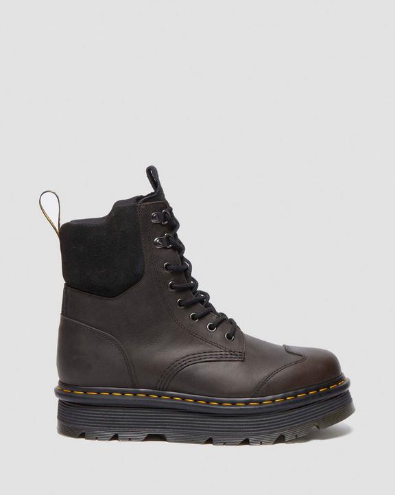 Zebzag 8 Ties Burnish Waxy Lace Up Boots in Black | Dr. Martens Zebzag 8 Ties Burnish Waxy Lace Up Boots in Black | Dr. Martens