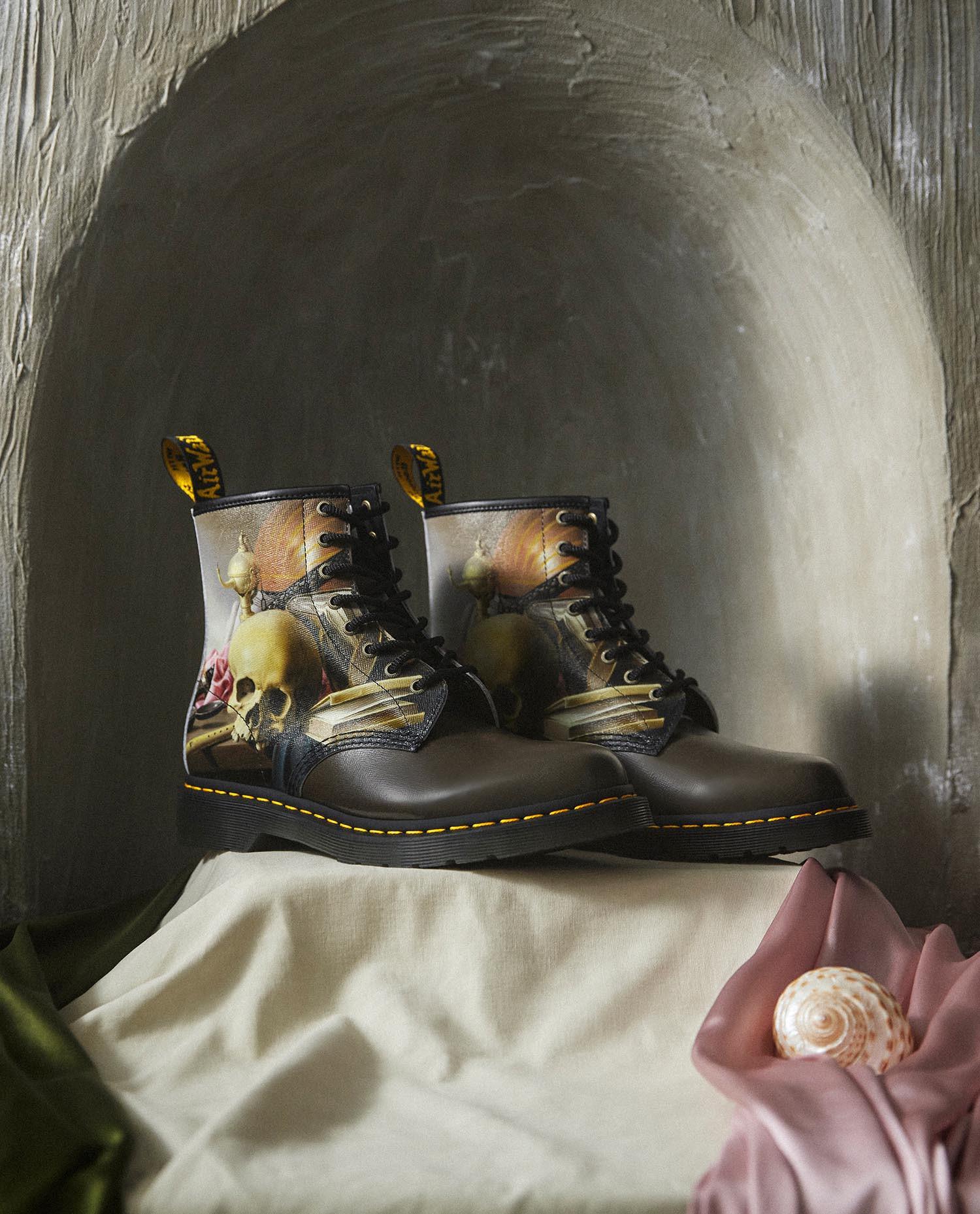 THE NATIONAL GALLERY 1460 HARMEN STEENWYCK LEATHER BOOTS in MULTI