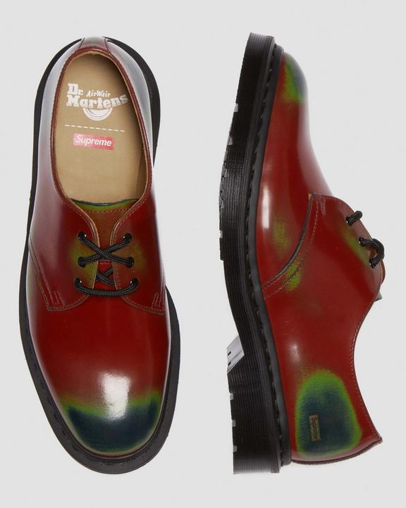 1461 Supreme Rub Off Leather Oxford Shoes in Red | Dr. Martens 1461 Supreme Rub Off Leather Oxford Shoes in Red | Dr. Martens