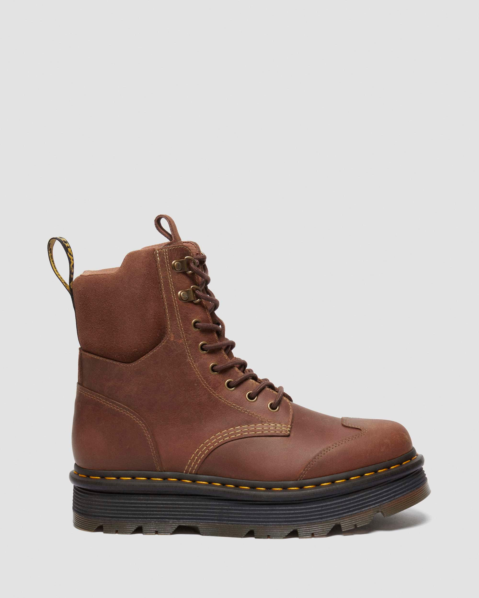 Shop Dr. Martens' Zebzag Wildleder & Leder Casual Schnürstiefel In Brown