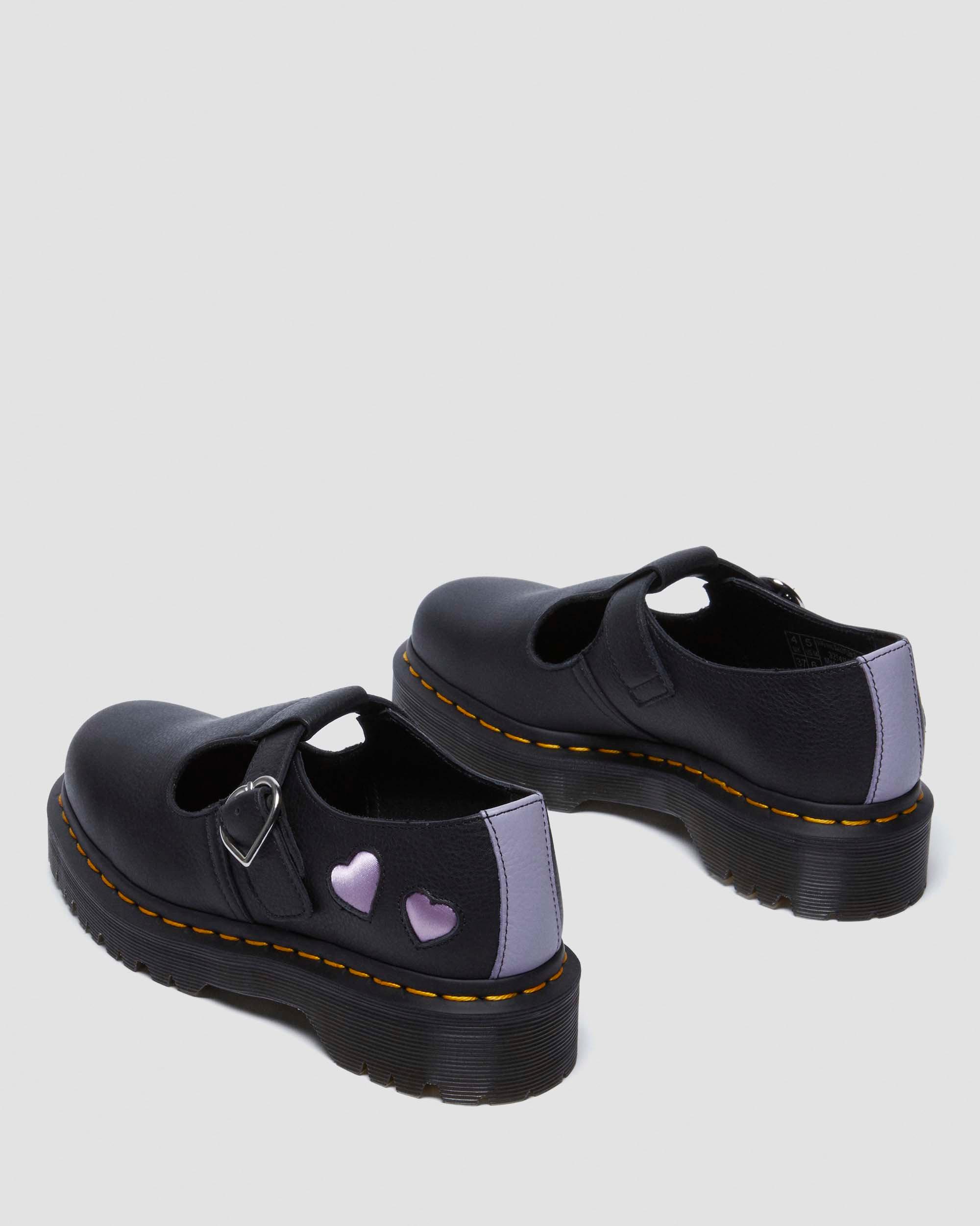 Polley Heart Virgina Satin Mary Jane Shoes in BLACK+FROSTED