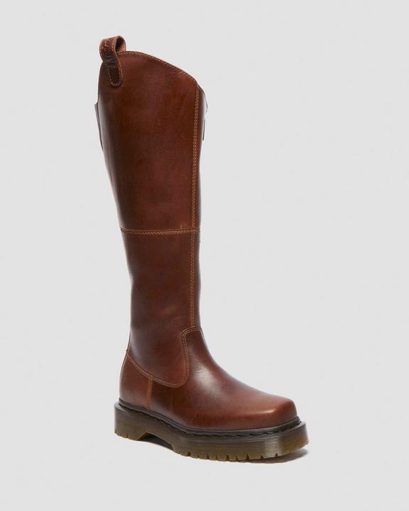 Amaayah Knee High Leather Boots in Butterscotch | Dr. Martens Amaayah Knee High Leather Boots in Butterscotch | Dr. Martens