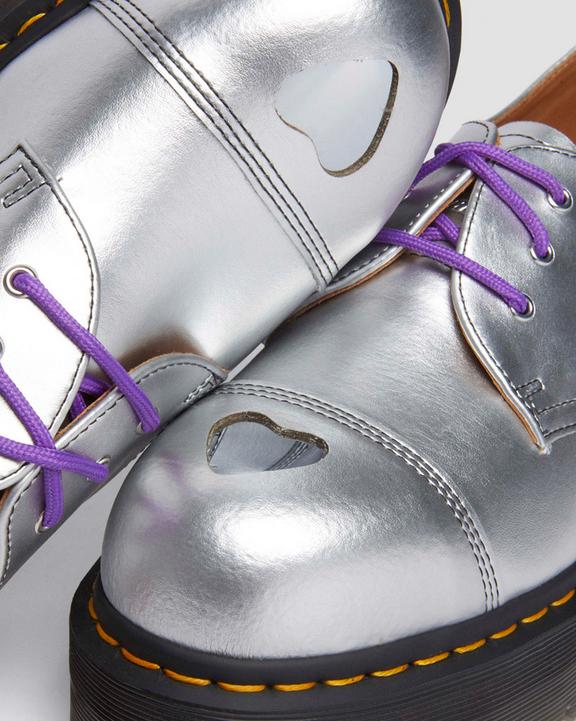 1461 Platform MADEME Leather Oxford Shoes in Silver | Dr 1461 Platform MADEME Leather Oxford Shoes in Silver | Dr