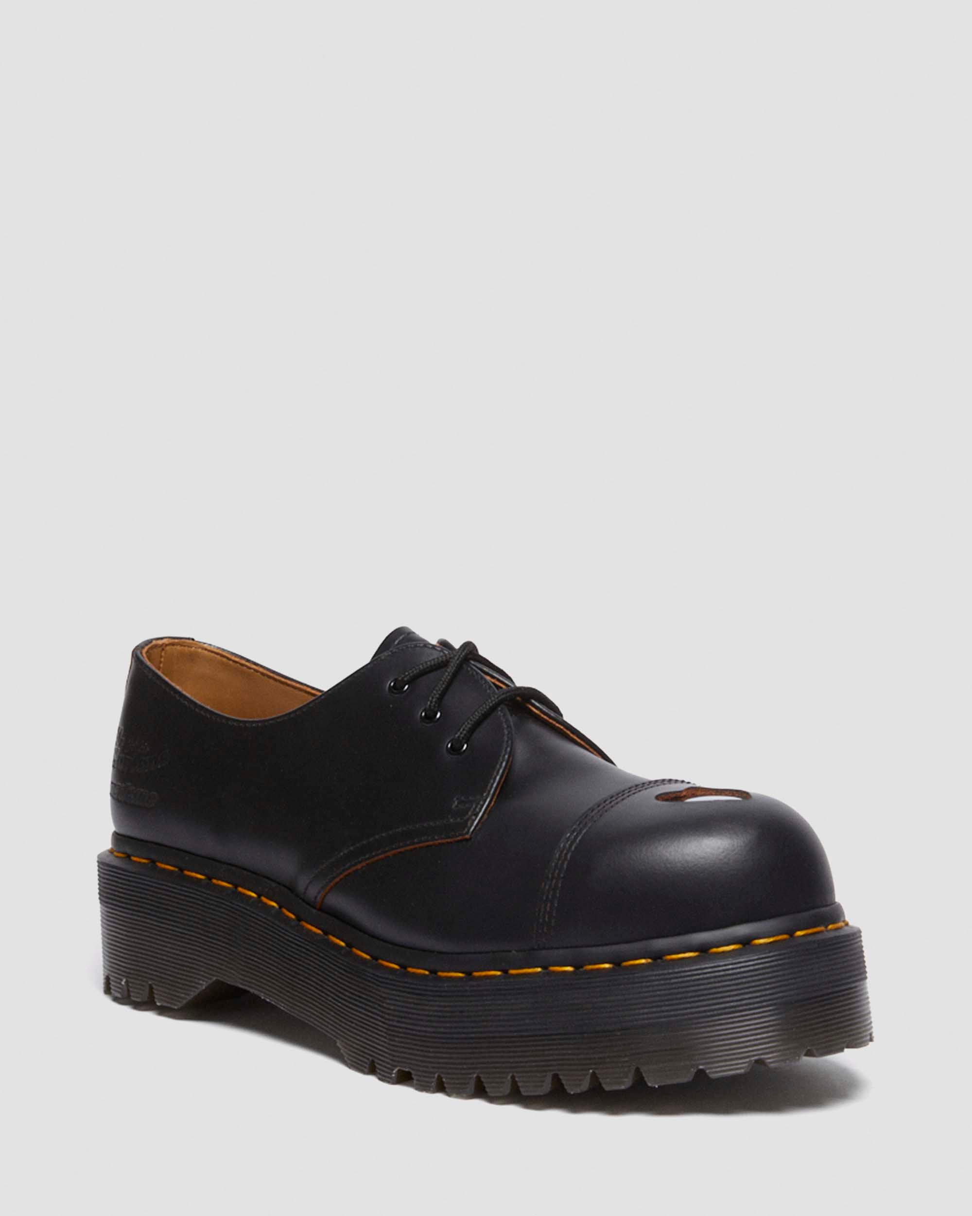 DR MARTENS ZAPATOS CON PLATAFORMA 1461 QUAD MADEME DE PIEL VINTAGE SMOOTH