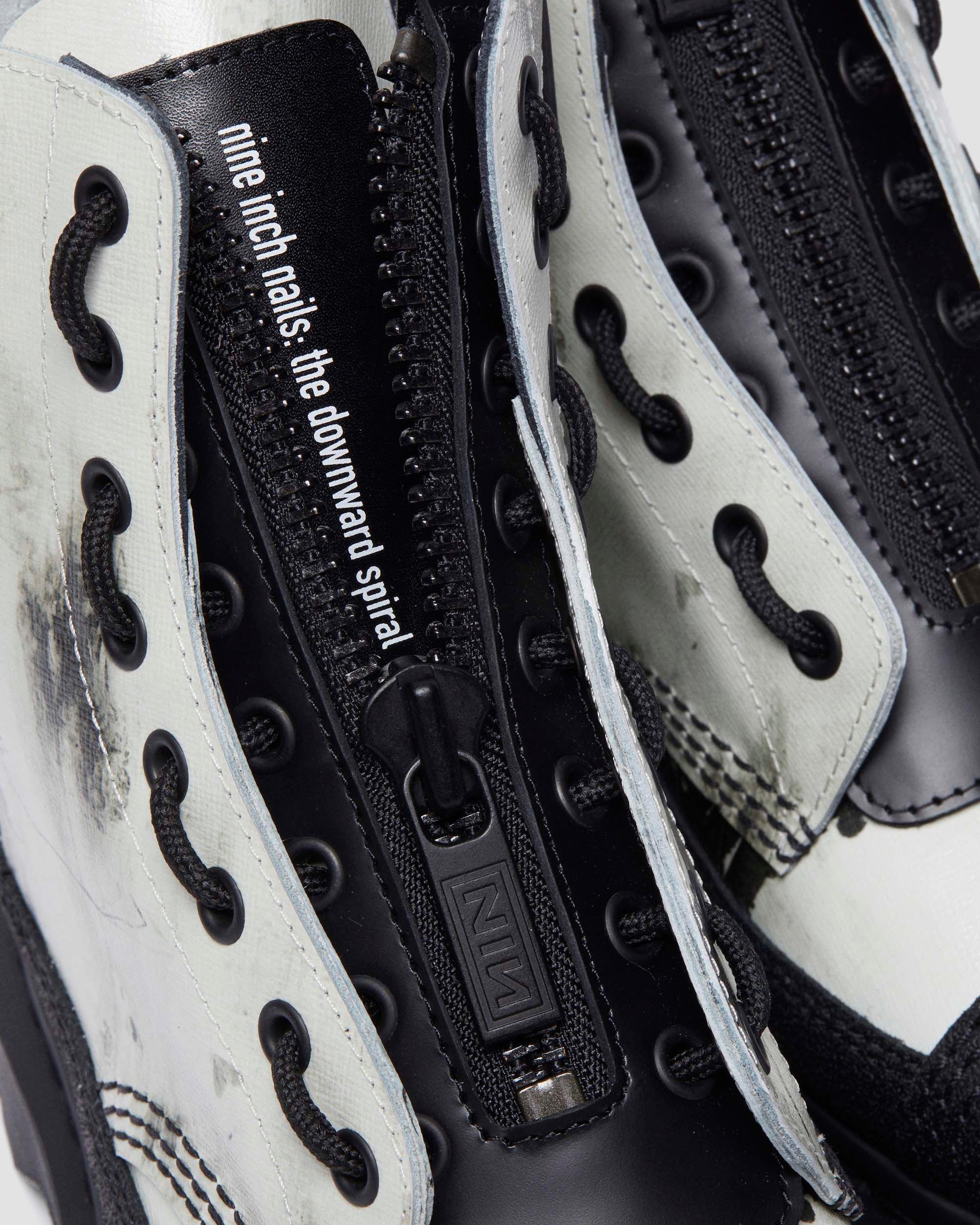 1460 Nine Inch Nails Leather Lace up Boots in WHITE+BLACK | Dr