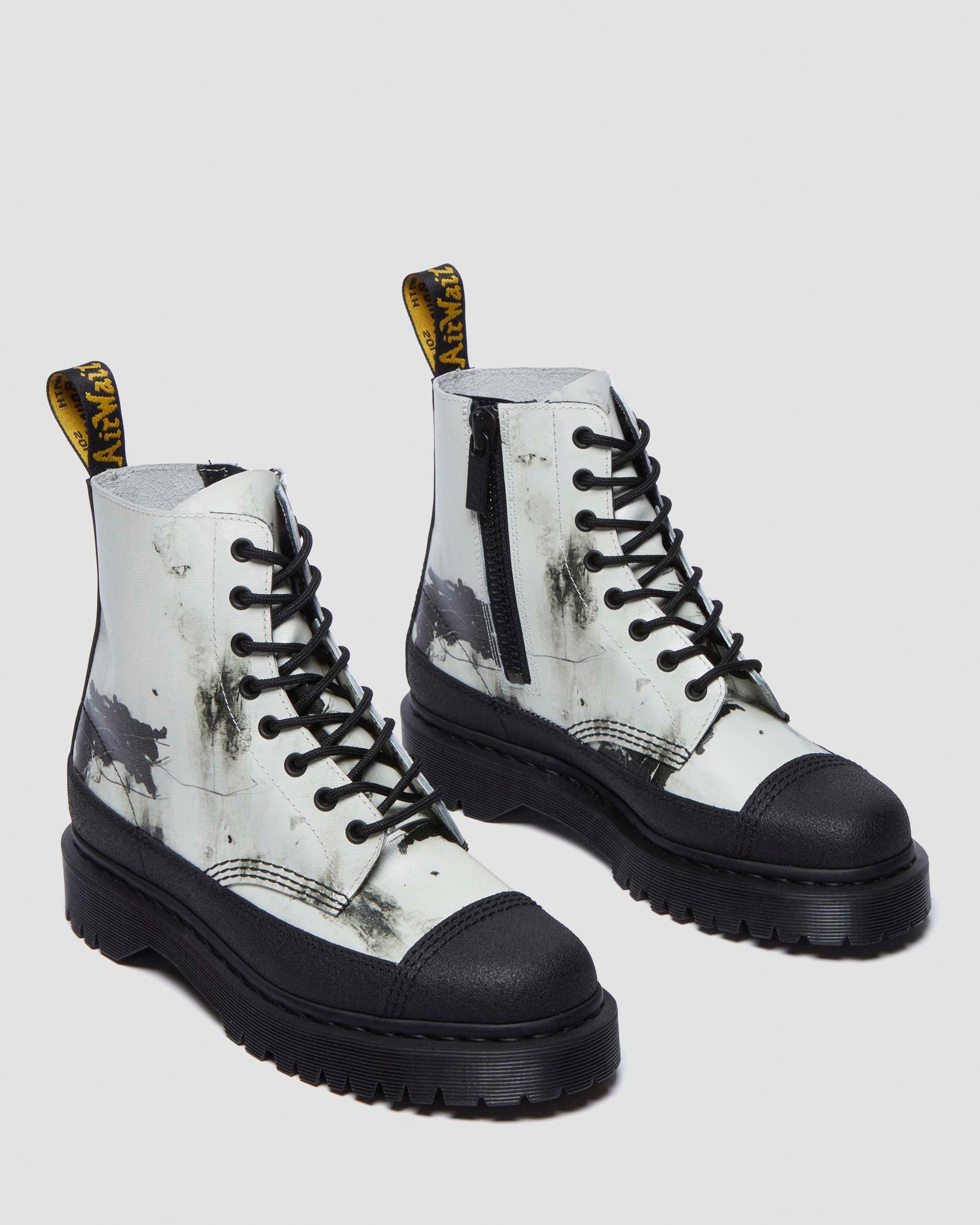 1460 Nine Inch Nails Leather Lace up Boots in White | Dr. Martens