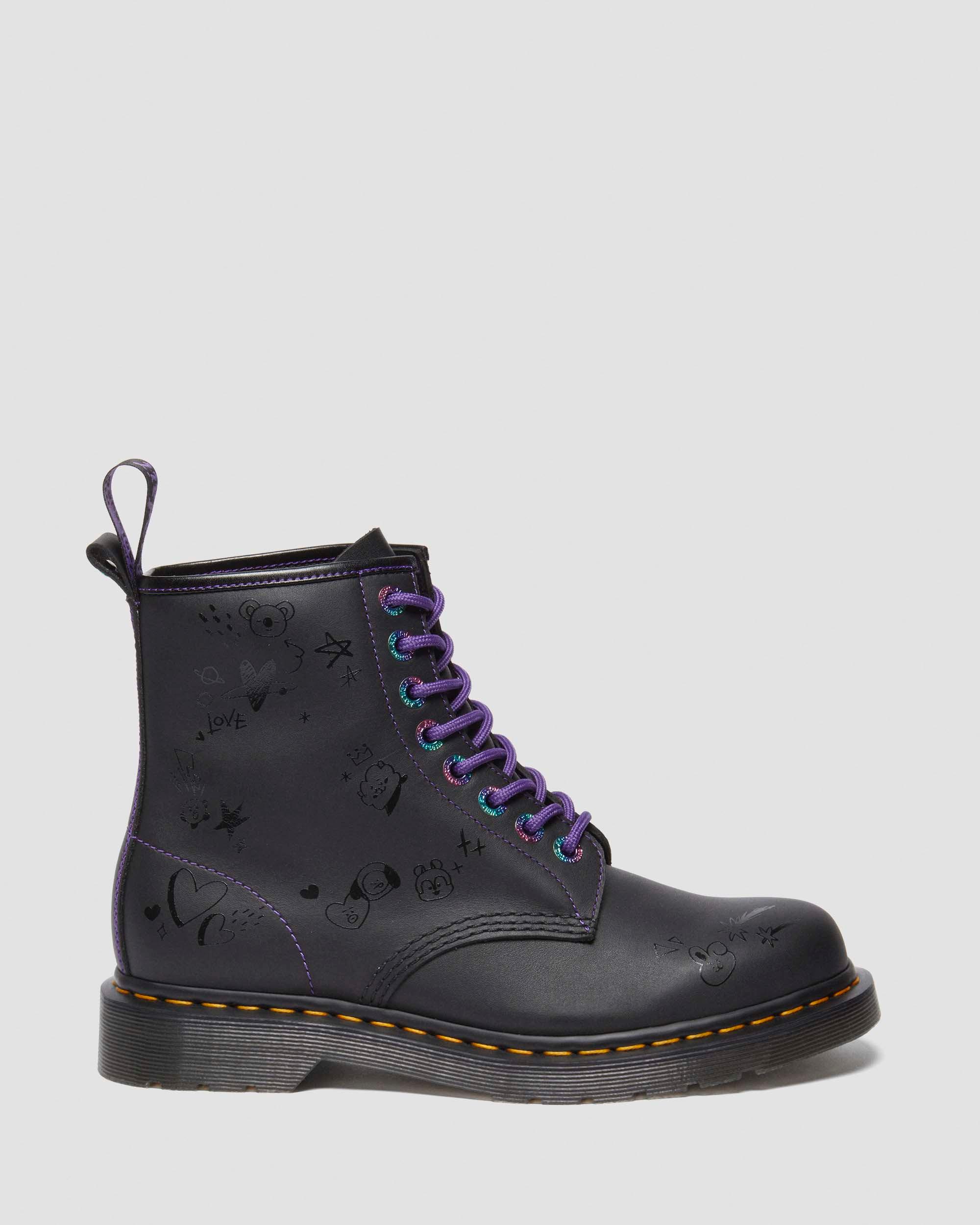 1460 BT21 Leather Lace Up Boots in Black