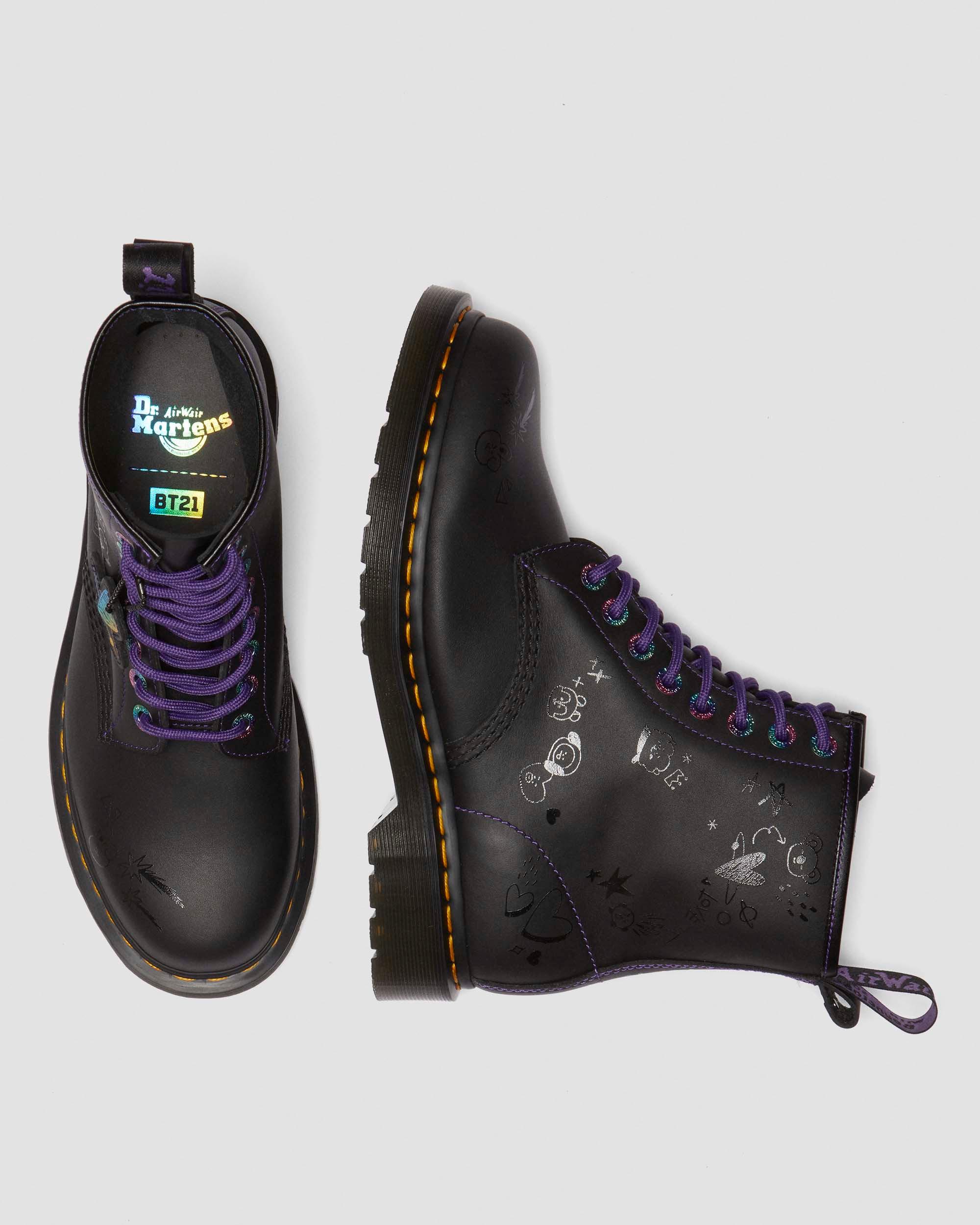 1460 BT21 Leather Lace Up Boots in Black