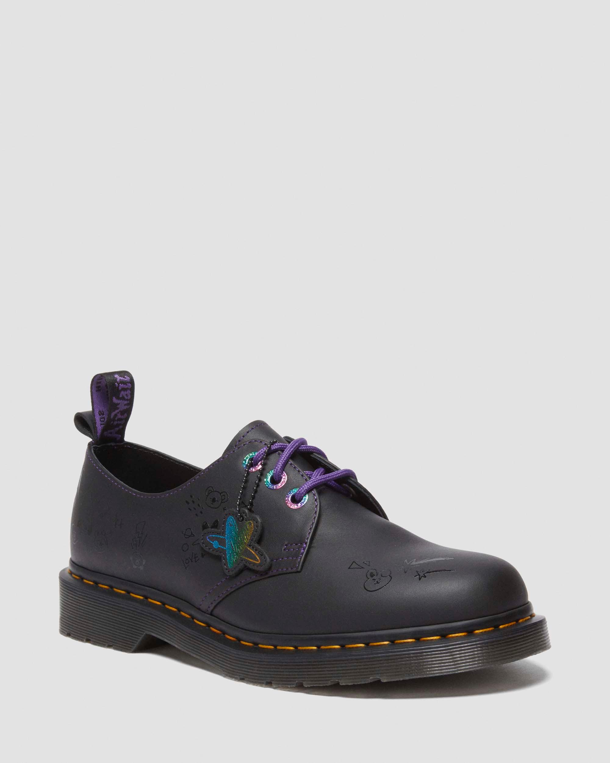 1461 BT21 Leren Oxford Schoenen  in Zwart