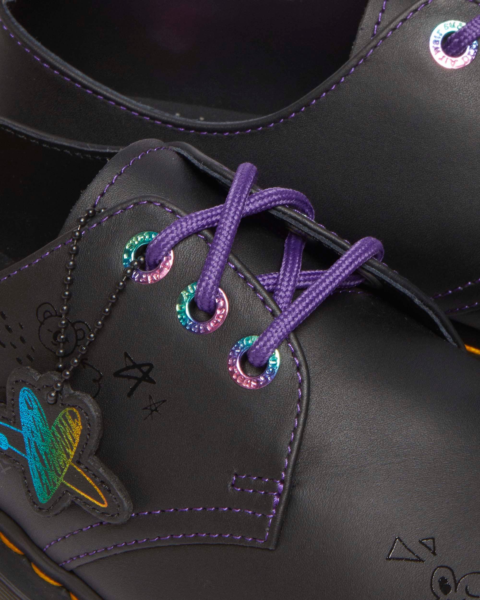 1461 BT21 Leren Oxford Schoenen  in Zwart