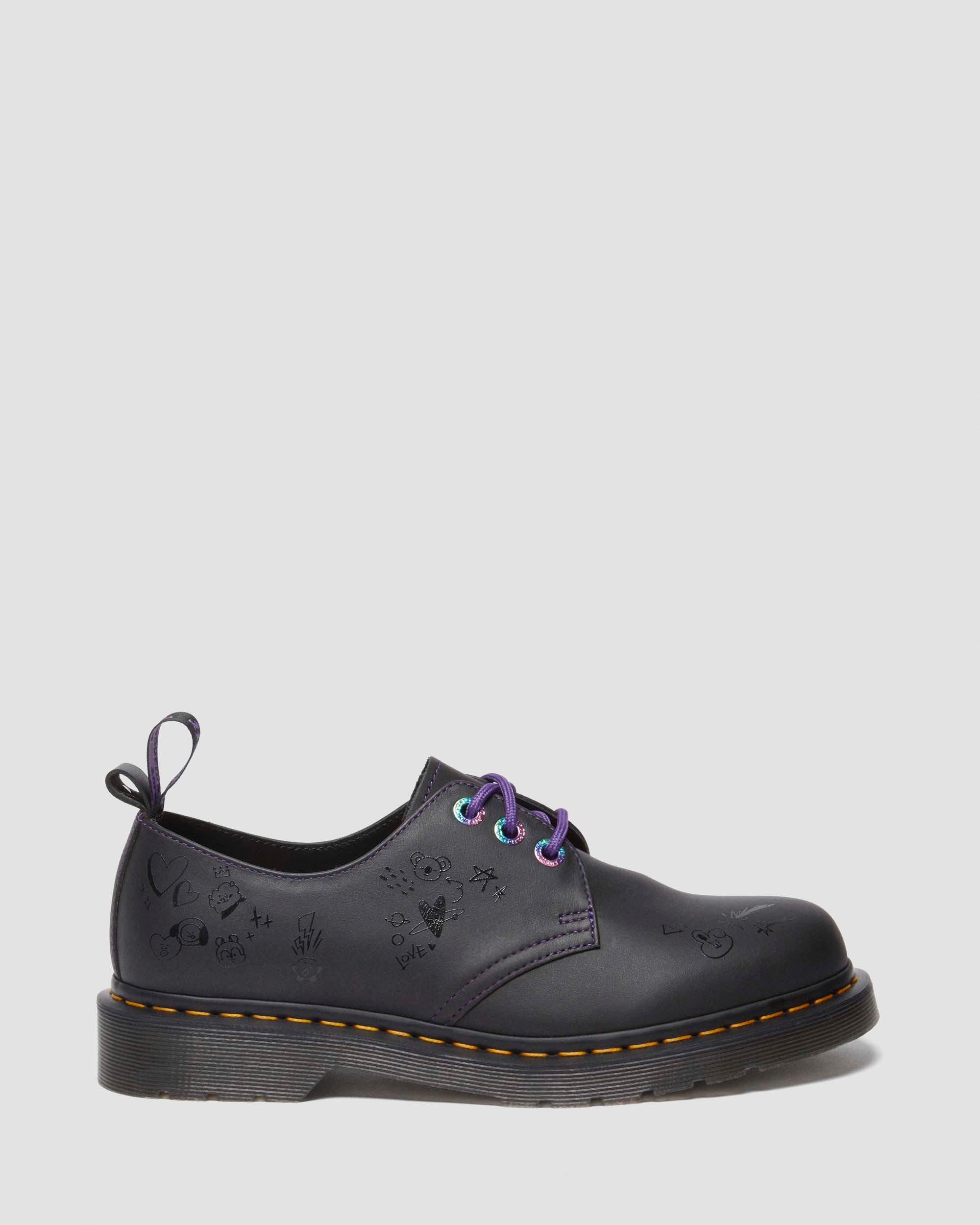 1461 BT21 Leren Oxford Schoenen  in Zwart