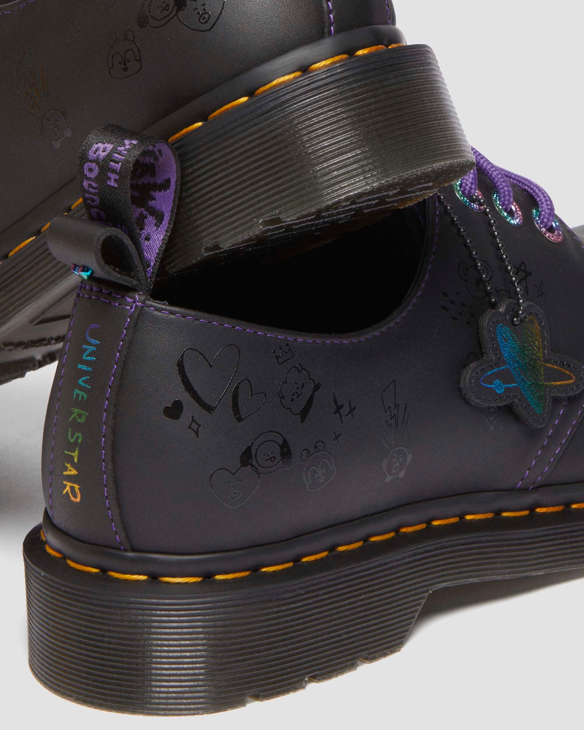 1461 BT21 Leren Oxford Schoenen  in Zwart